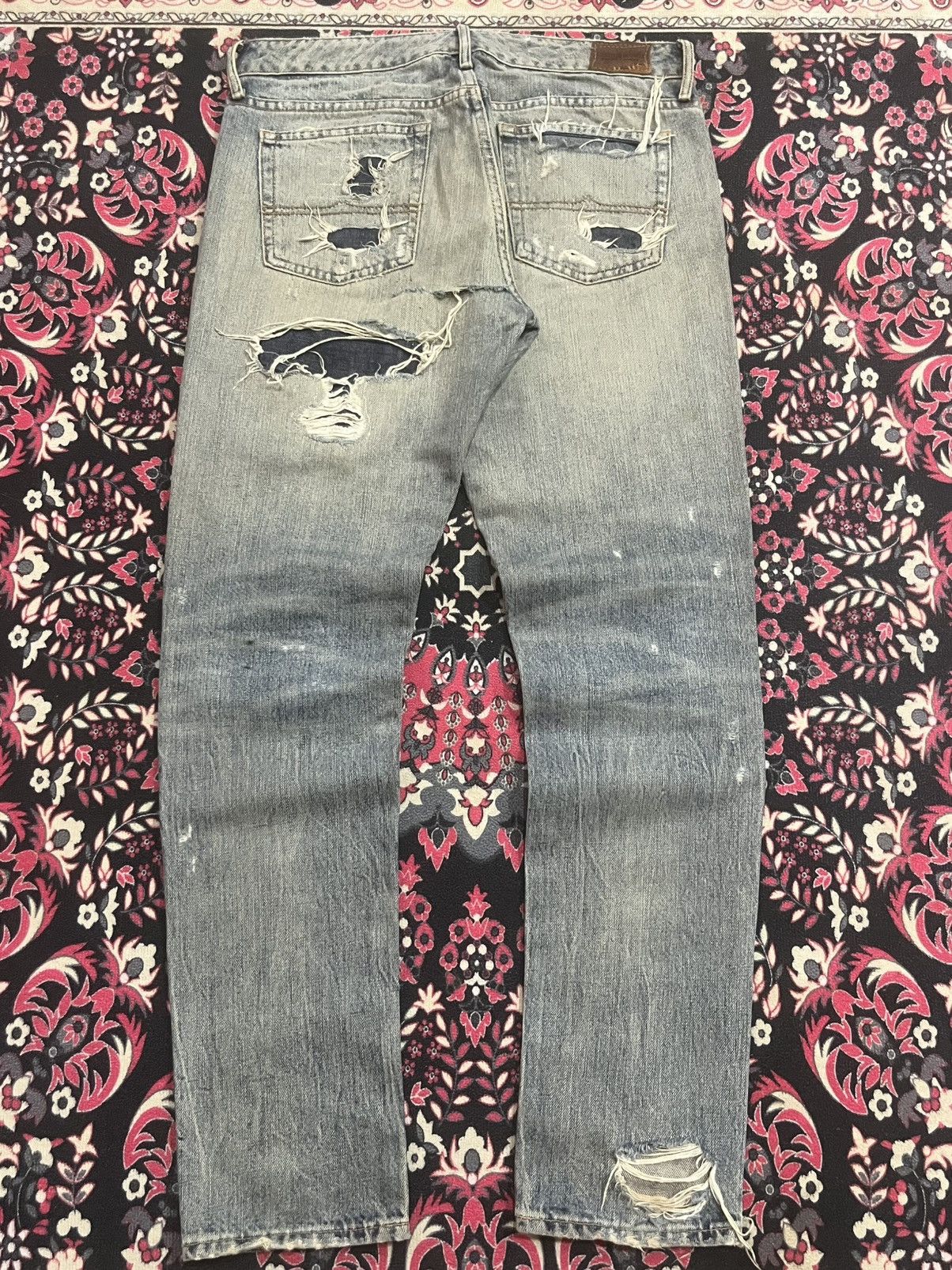 RRL Ralph Lauren Vintage Ralph Lauren Denim Destroyed Skinny Boyfriend Jeans Size 27" / US 4 / IT 40 - 2 Thumbnail