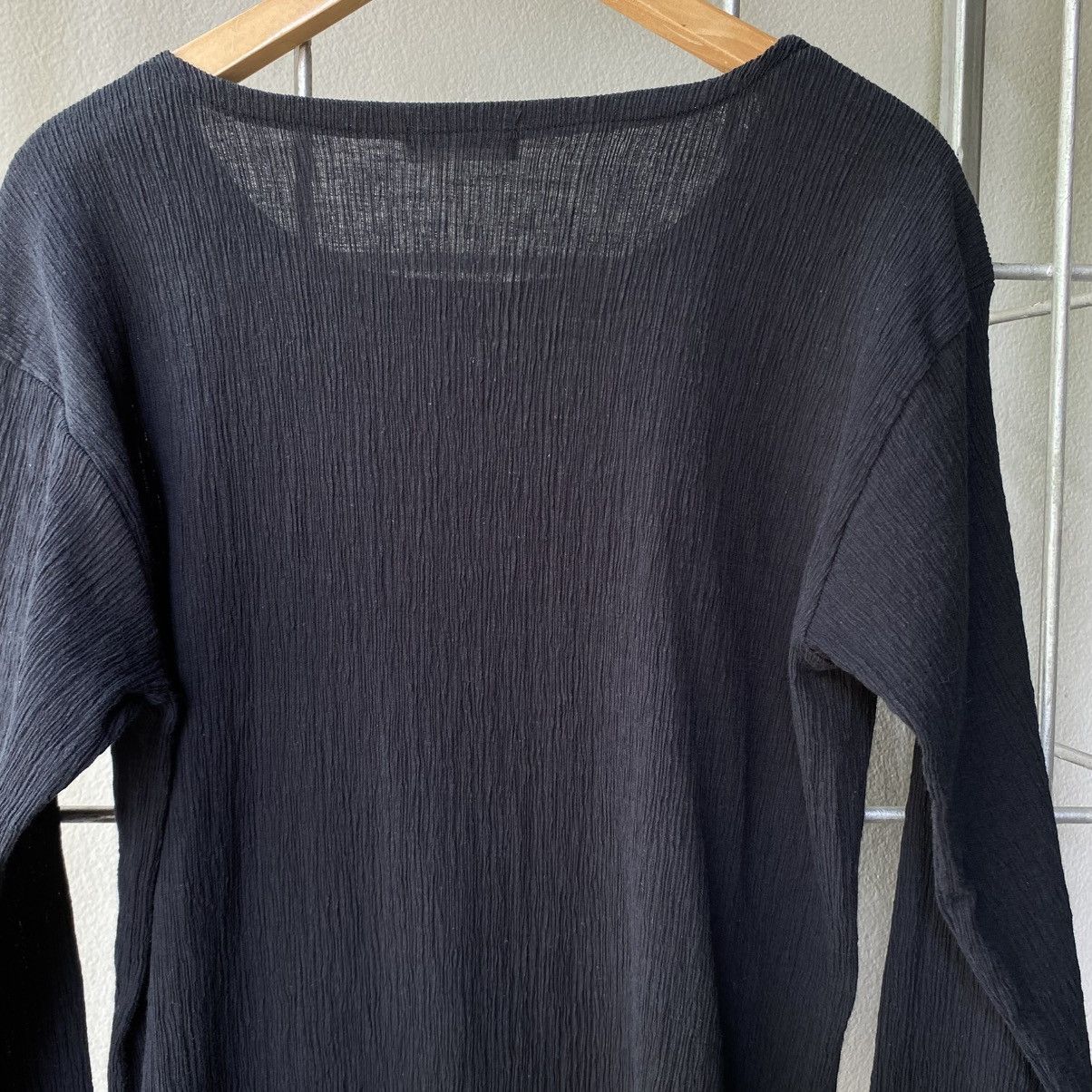 Issey Miyake Plantation Black Crinkled Stretch Long Sleeve Top Size M / US 6-8 / IT 42-44 - 13 Thumbnail