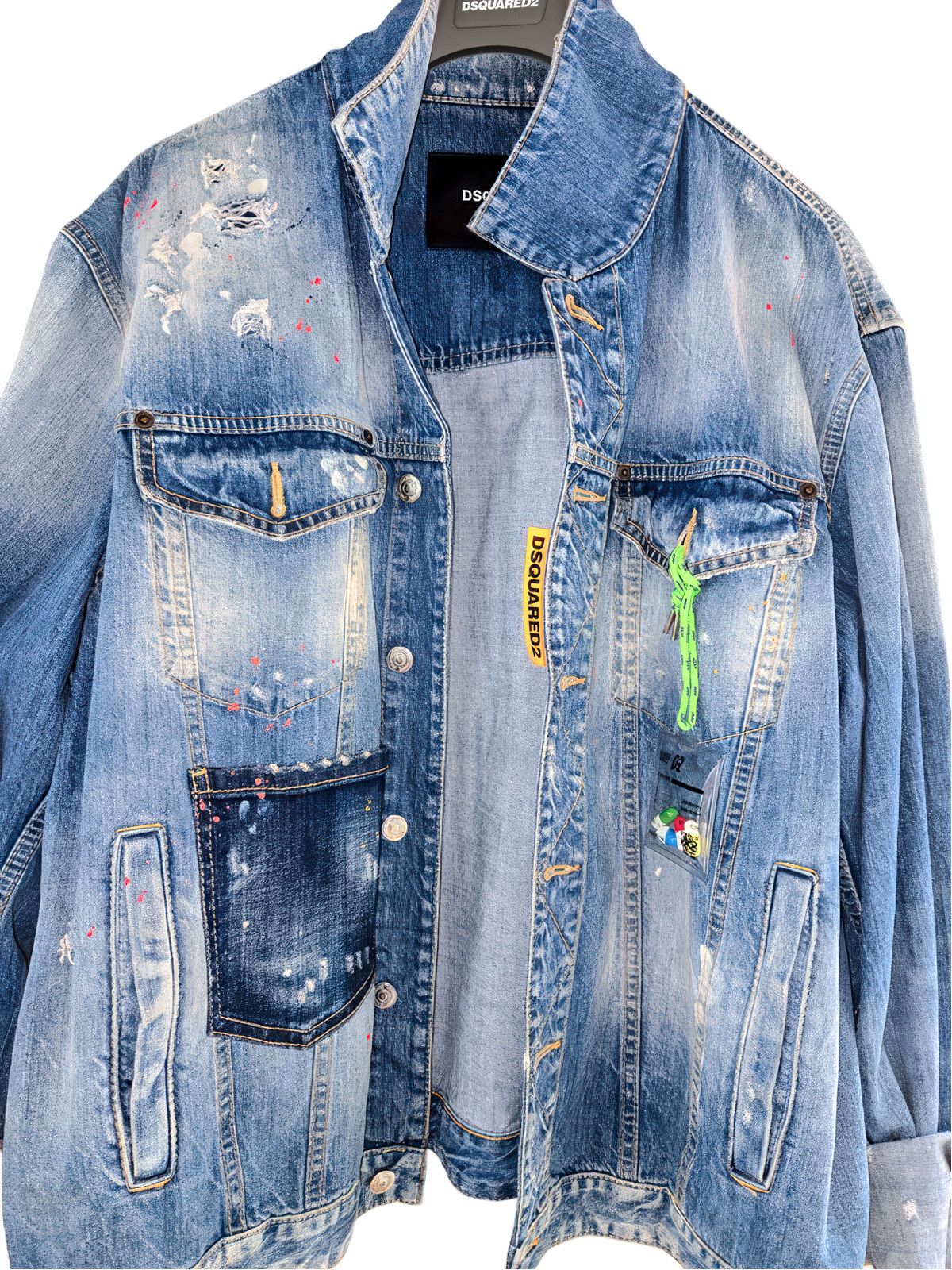 Dsquared2 DSQUARED2 "RAVE ON" DENIM OVERSIZED JACKET Size US L / EU 52-54 / 3 - 3 Thumbnail