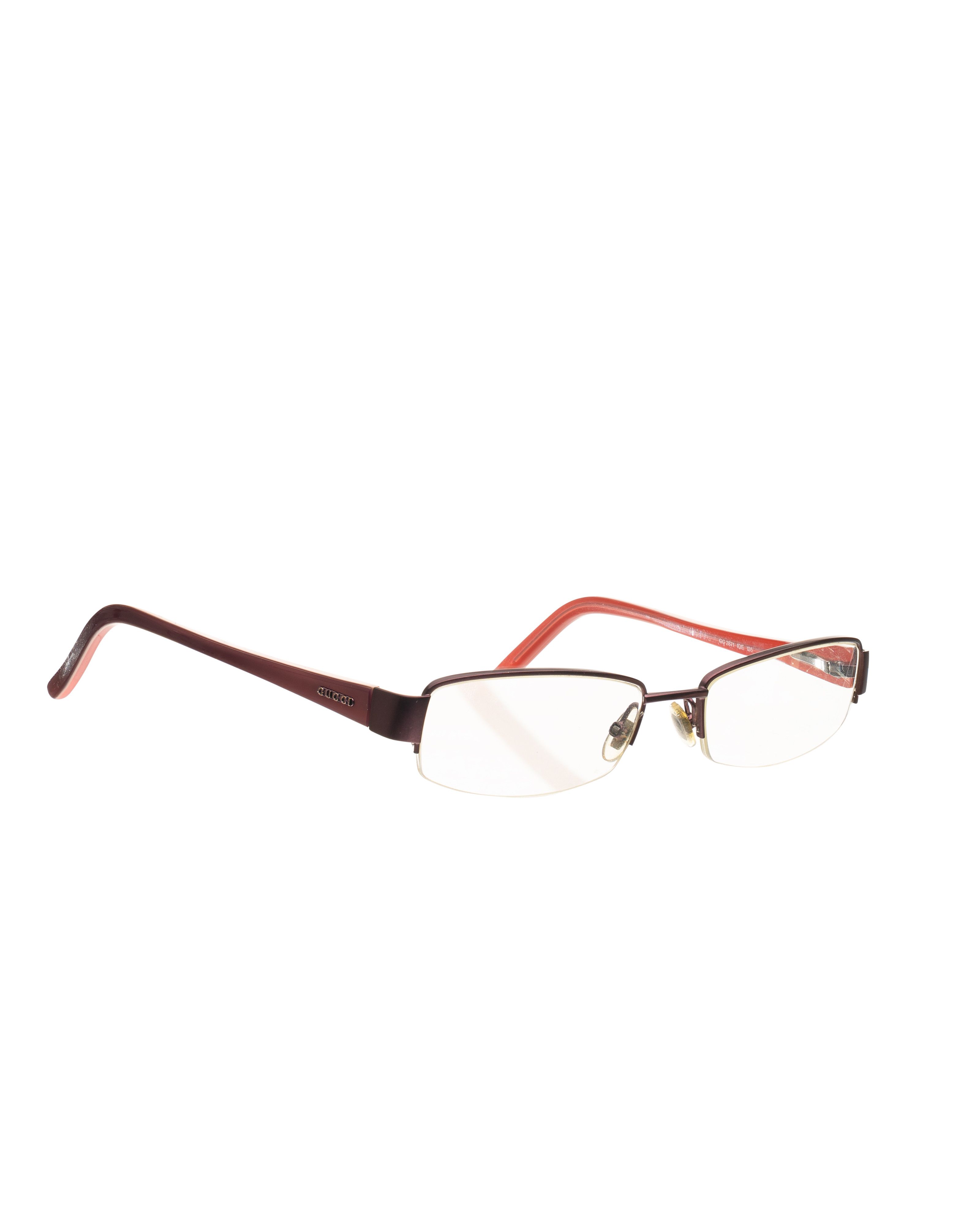 Gucci Gucci '00s Purple Half-Rim Rectangular Glasses Size ONE SIZE - 3 Thumbnail
