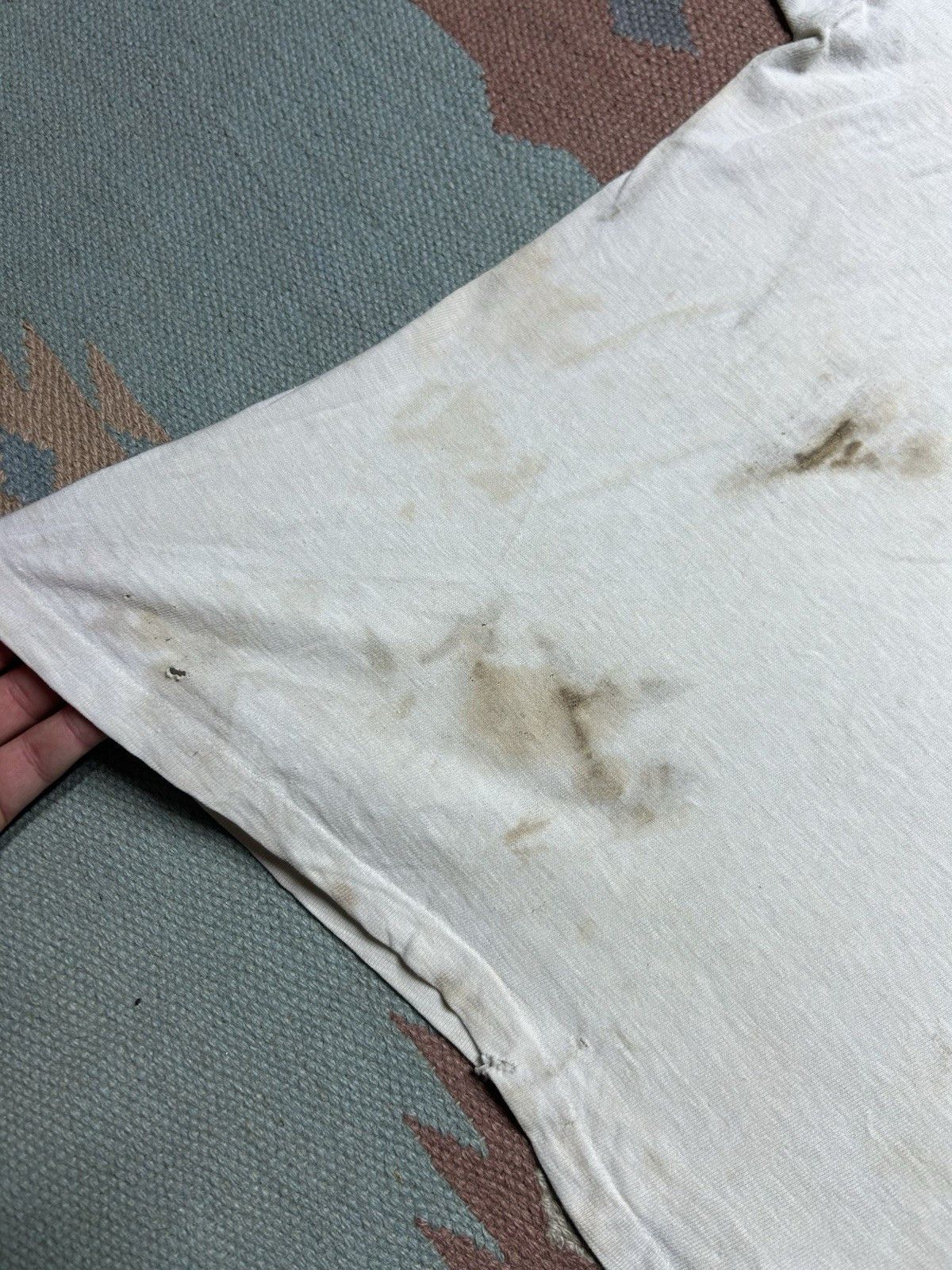 Vintage Vtg 1960s blank white t shirt Hanes soft cotton distressed M Size US M / EU 48-50 / 2 - 2 Thumbnail
