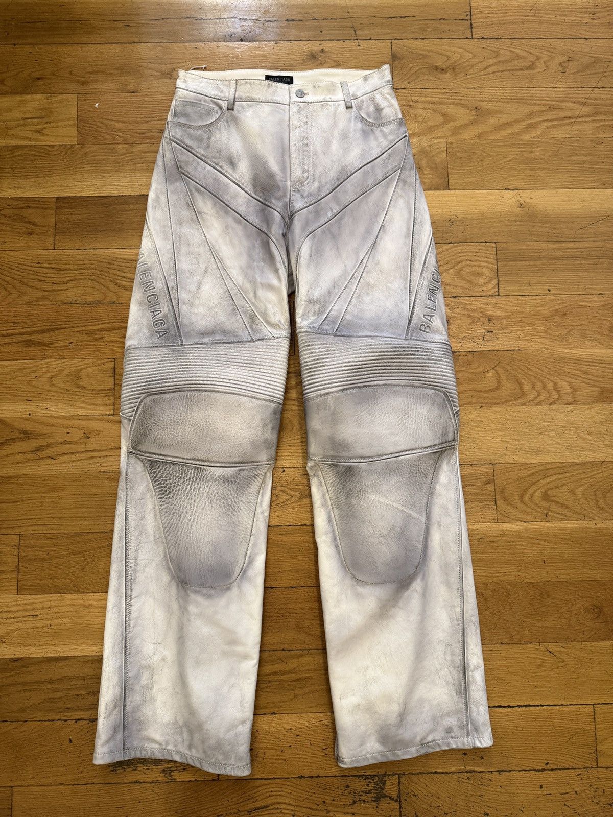Balenciaga Mud Show Biker Leather Pants Size US 30 / EU 46 - 1 Thumbnail