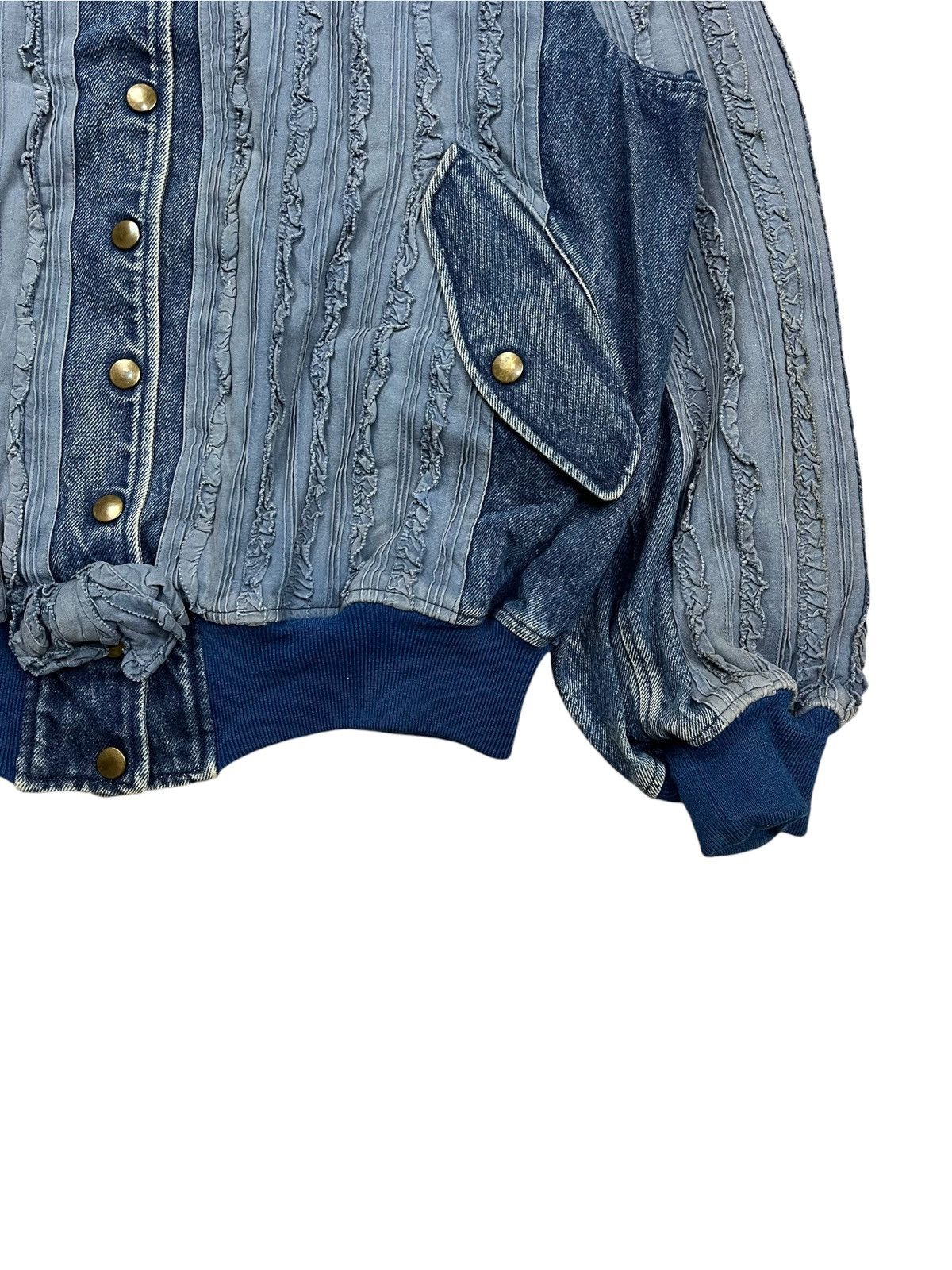 20471120 1980s Isao Kaneko - Ruffle Denim Bono Jacket Size US L / EU 52-54 / 3 - 6 Thumbnail