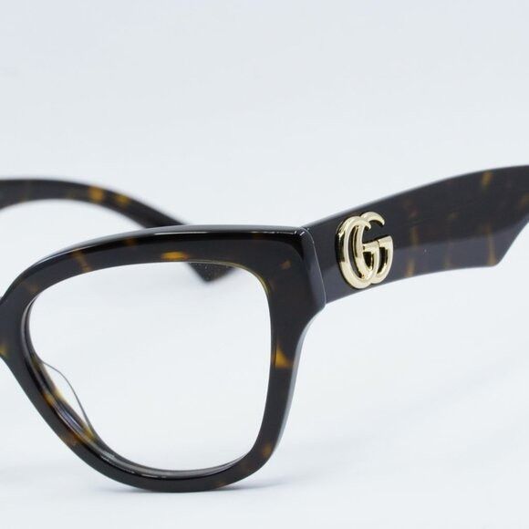 Gucci 🕶️ New Gucci GG1424O 006 Eyeglasses - Dark Havana Frame Size ONE SIZE - 4 Thumbnail