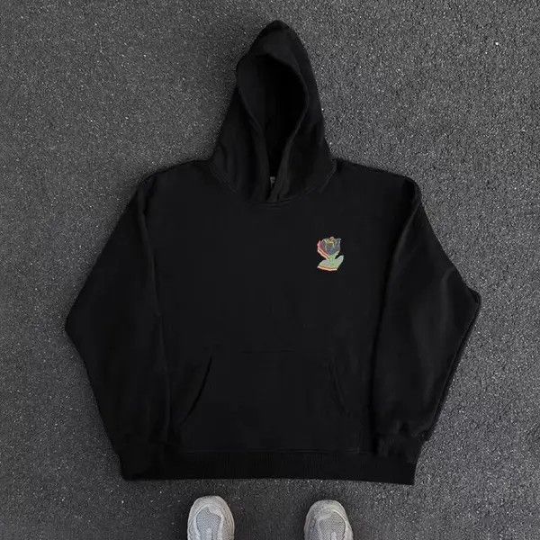 VIBE Vintage Street Hip Hop Pixel Flower Print Hooded Sweatshirt Size US L / EU 52-54 / 3 - 4 Thumbnail