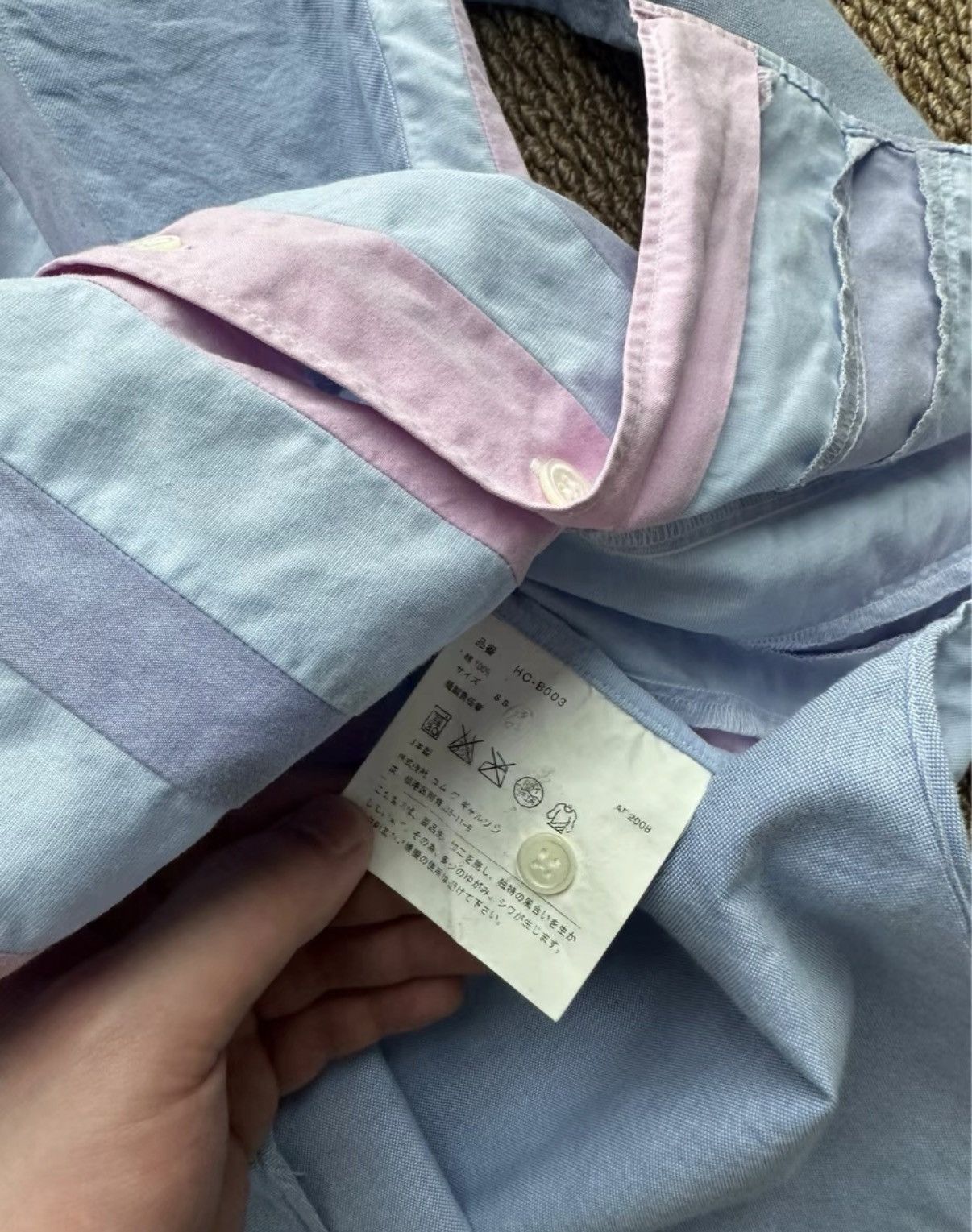 Comme des Garcons COMME des GARÇONS Pink & Blue Striped Panel Shirt K23 Size US S / EU 44-46 / 1 - 6 Thumbnail