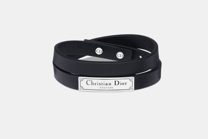 Dior o1w1db11124 Size: OS / Leather Double Bracelet in Black Size ONE SIZE - 1 Thumbnail