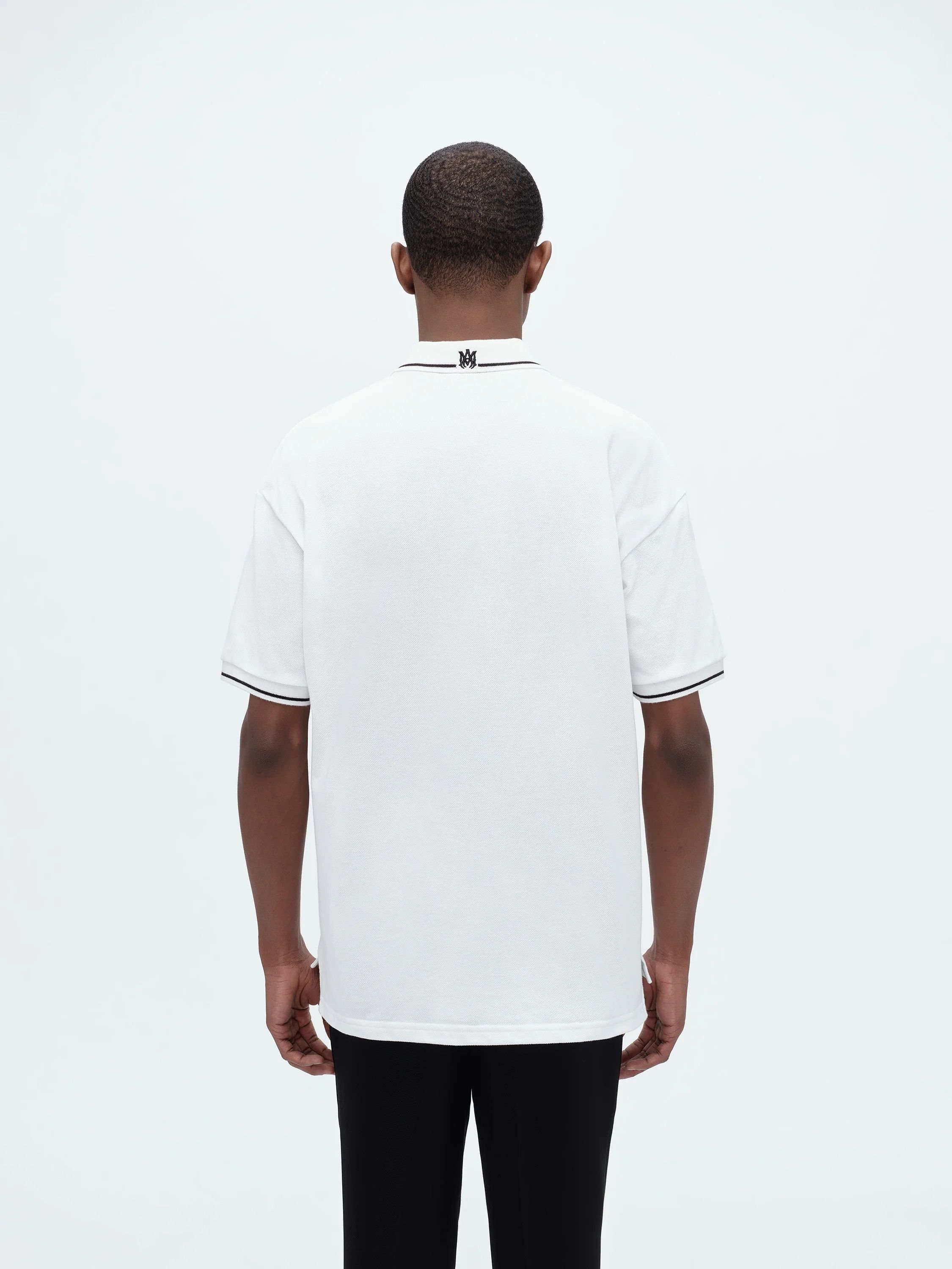 Amiri o1s1wg110825 Arts District Pique Polo Shirt in White Size US M / EU 48-50 / 2 - 4 Thumbnail