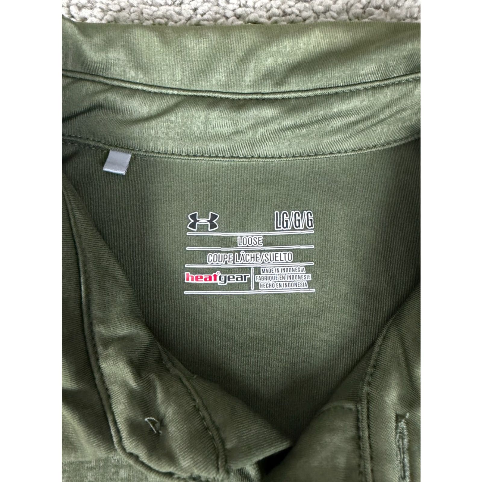 Under Armour Under Armour Shirt Polo Mens L Olive Green HeatGear Loose Fit Casual Size US L / EU 52-54 / 3 - 4 Thumbnail