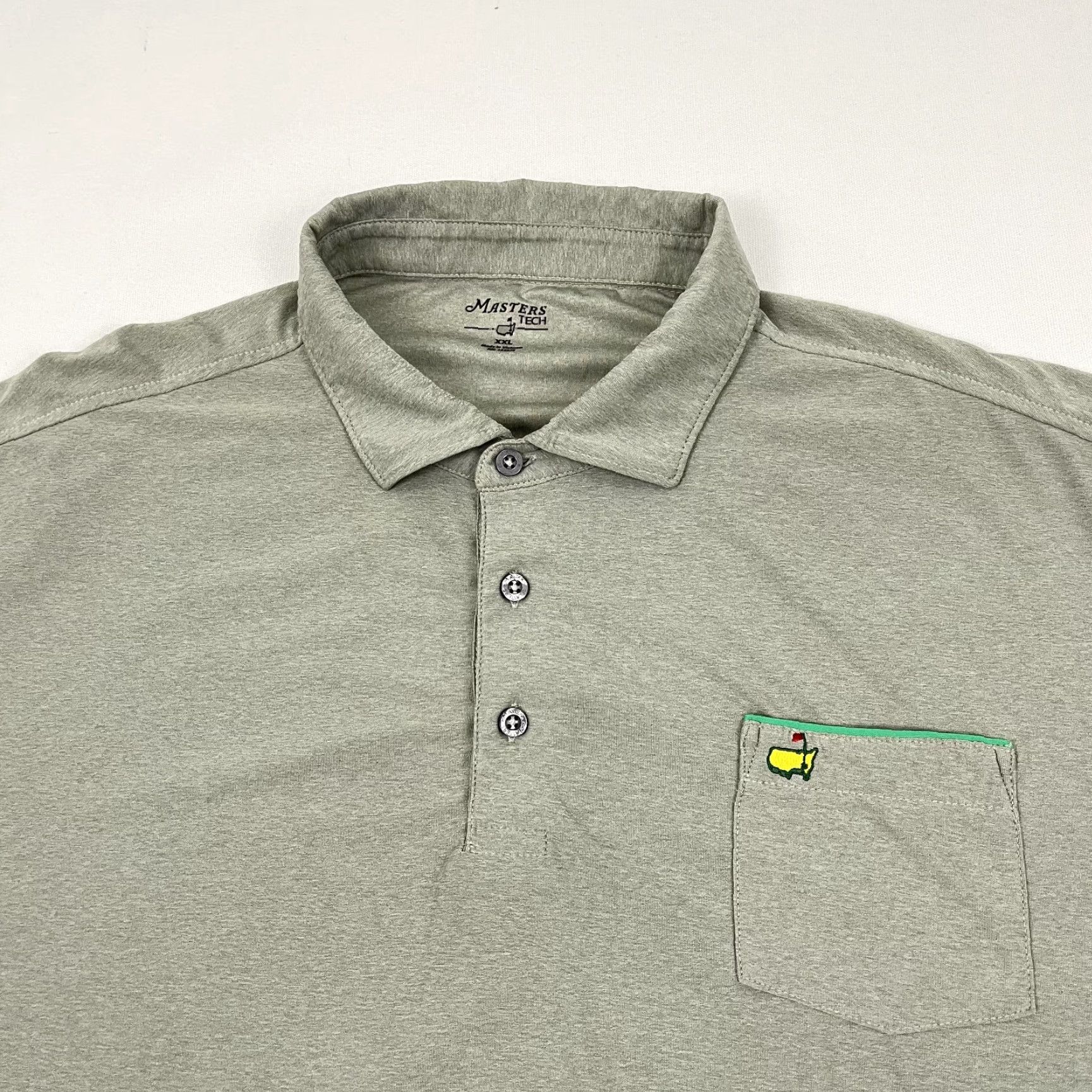 Vintage Masters Tech Shirt Men 2XL XXL Gray Polo Golf Performance Stretch Preppy Augusta Size US XXL / EU 58 / 5 - 2 Thumbnail