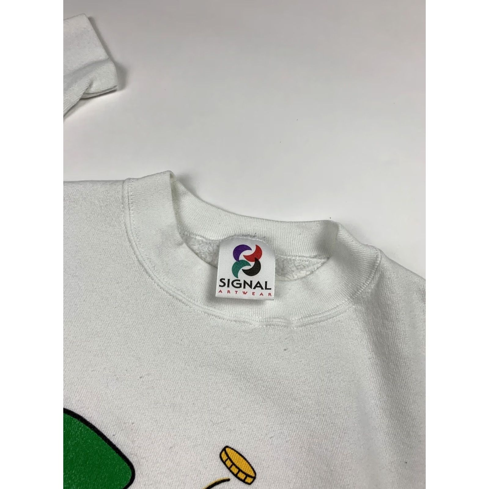 Vintage VINTAGE Signal Sweatshirt Crewneck L-XL White 90s Irish St. Patrick’s Leprechaun Graphic Print Men Size US XL / EU 56 / 4 - 5 Thumbnail