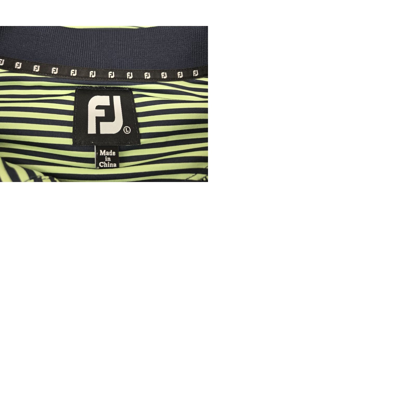 Footjoy FootJoy Polo Mens L Green Black Striped Golf Collared Short Sleeve Button Shirt Size US L / EU 52-54 / 3 - 9 Thumbnail