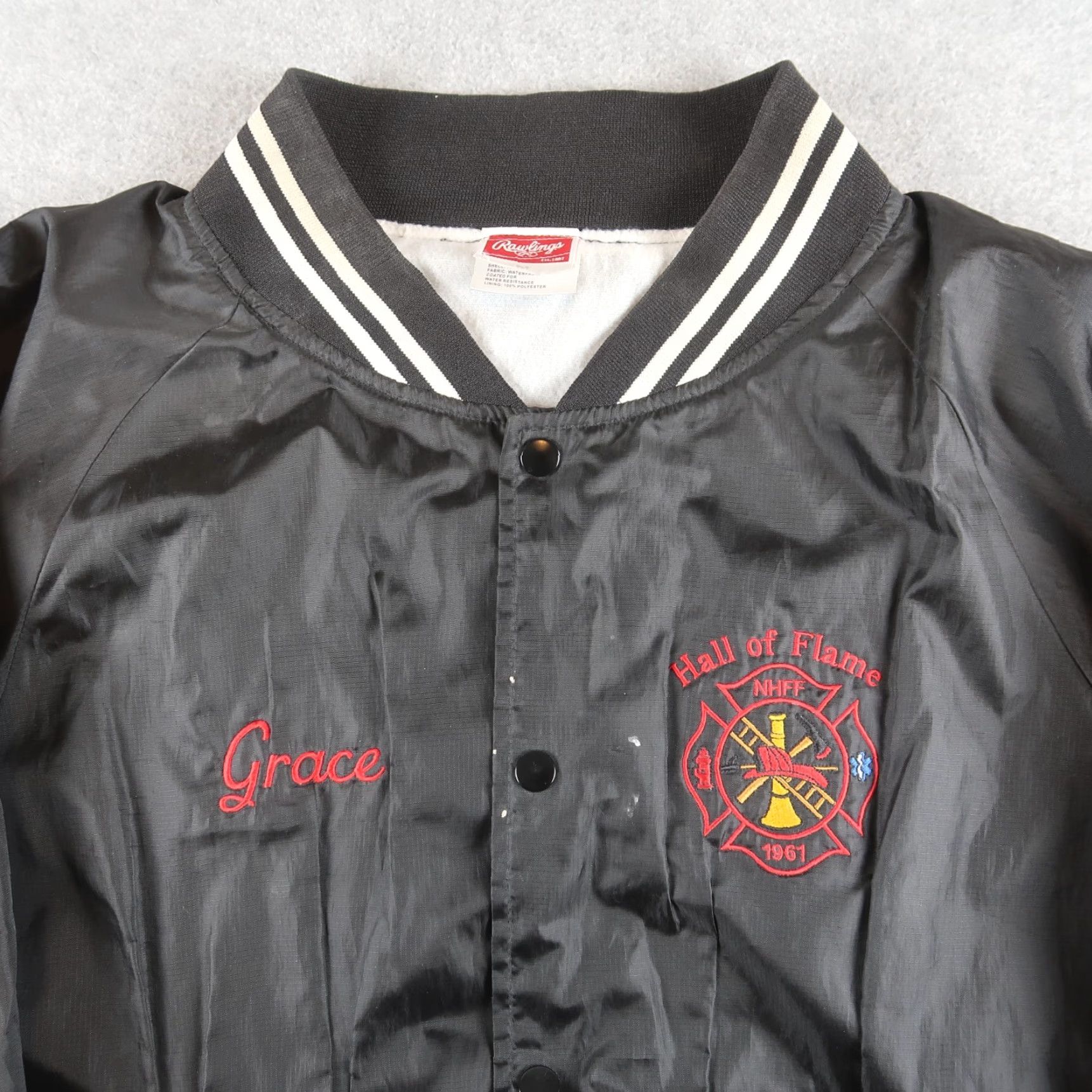 Vintage Vintage Rawlings Bomber Jacket Unisex Adults M Black Satin Accent Logo Zip Snap Casual USA Size US M / EU 48-50 / 2 - 3 Thumbnail