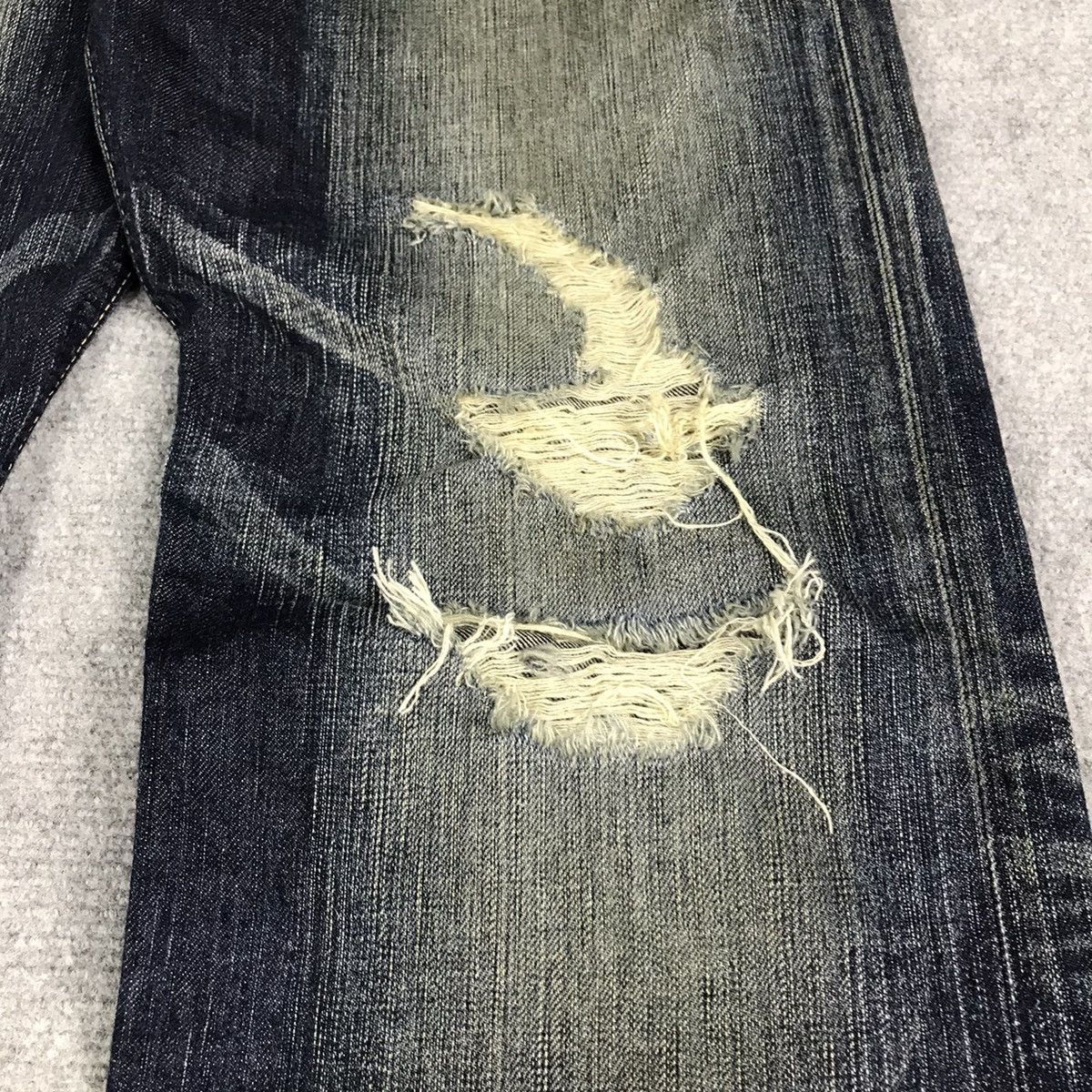 14th Addiction × If Six Was Nine × Le Grande Bleu (L.G.B.) FLARED JAPAN STYLE DISTRESSED BOOT CUT EDWIN DENIM PANTS Size US 34 / EU 50 - 6 Thumbnail