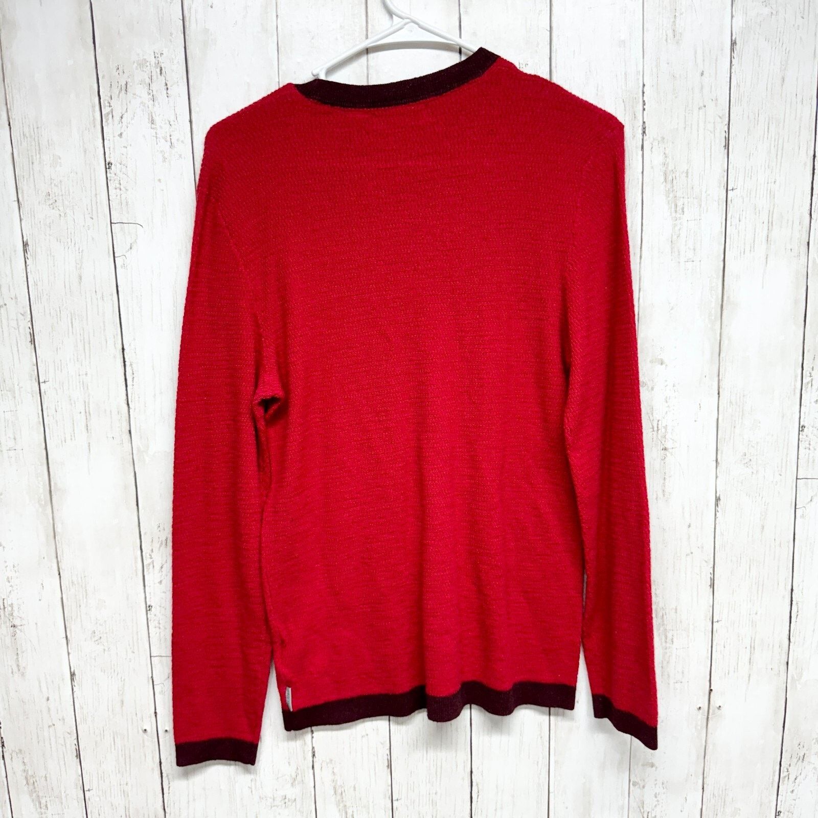 Calvin Klein Calvin Klein Sweater M Crewneck Red Long Sleeve Tight Knit Size US M / EU 48-50 / 2 - 4 Thumbnail
