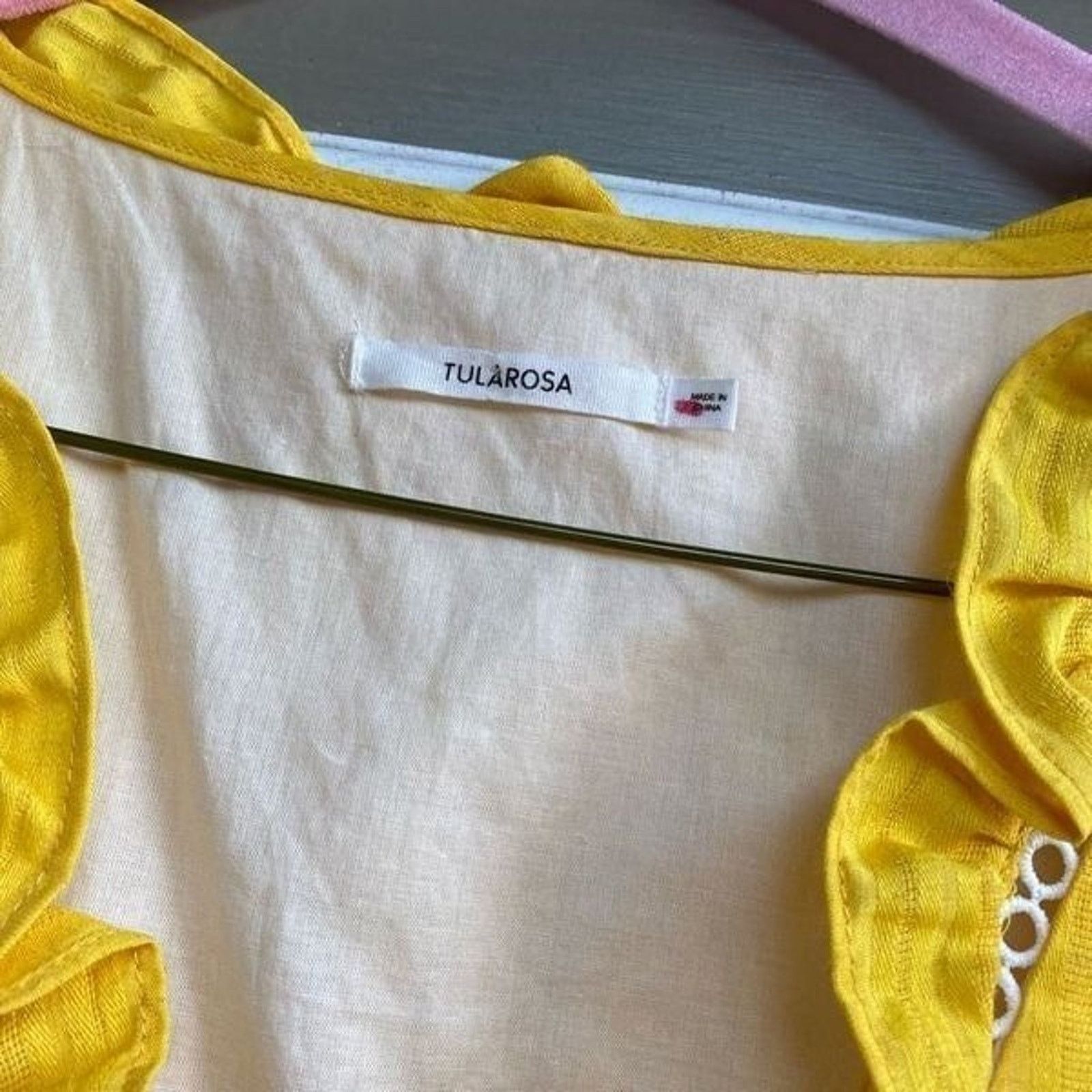 Anthropologie Tularosa Eliah DressYellow Eyelet size small, MSRP $228 Size S / US 4 / IT 40 - 3 Thumbnail