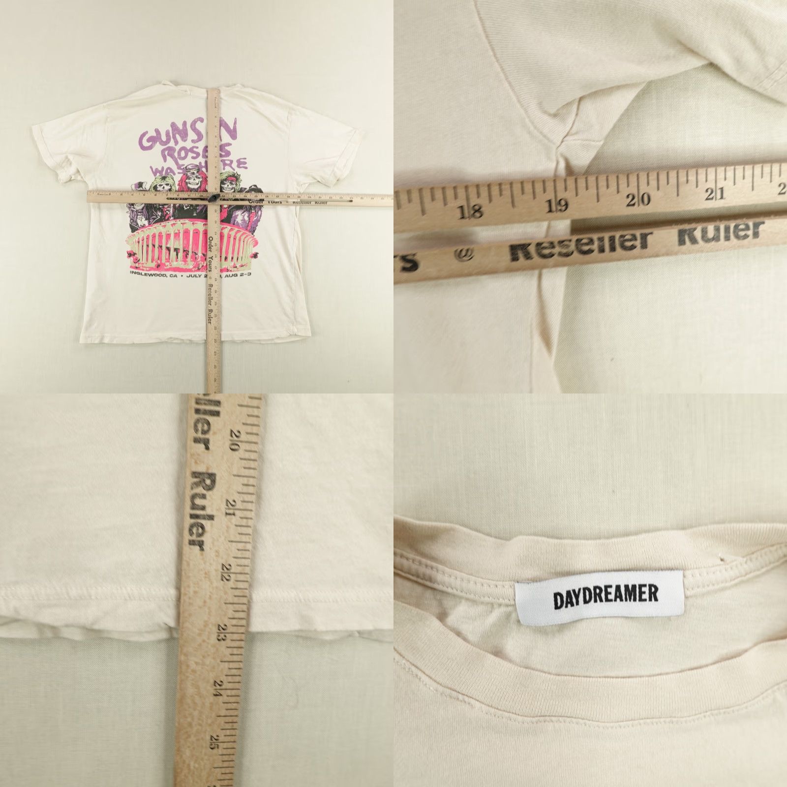 Vintage VINTAGE Daydreamer Music T-Shirt Women Small Beige Rock Skull Cotton 90s Concert Mens Size S / US 4 / IT 40 - 8 Thumbnail