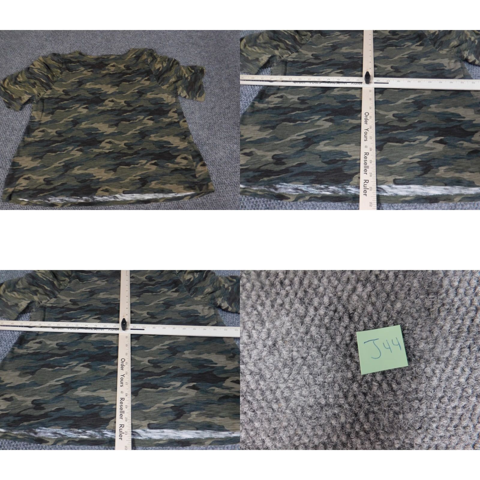 Vintage Carol Rose Womens Blouse M Green Camouflage Short Sleeve Crew Neck Pullover 100% Cotton Rayon Basic Casual Stretch Regular Womens Size M / US 6-8 / IT 42-44 - 8 Thumbnail