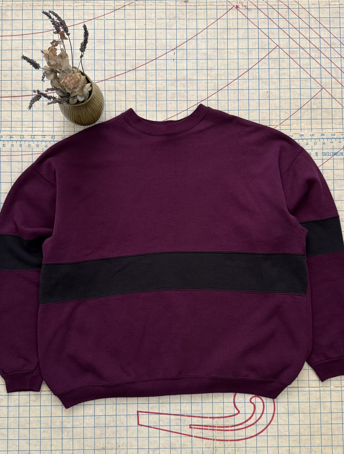 Hanes Vintage Hanes Premium Burgundy Striped Crewneck XL USA Made Size US XL / EU 56 / 4 - 2 Thumbnail