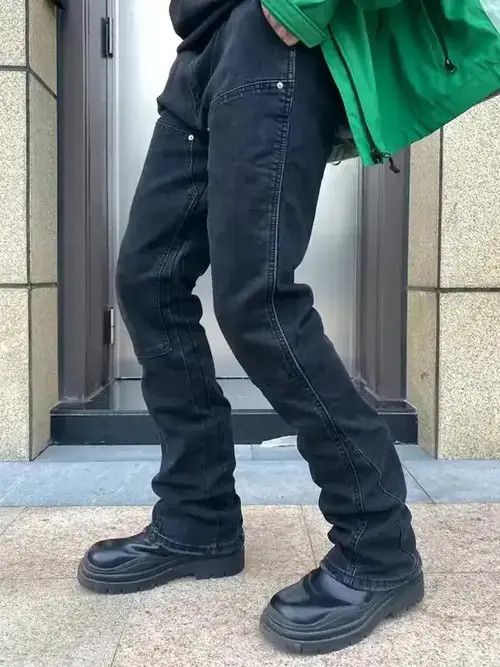 Japanese Brand × Vintage black vibe grunge faded carpenter flared pants Size US 32 / EU 48 - 4 Thumbnail