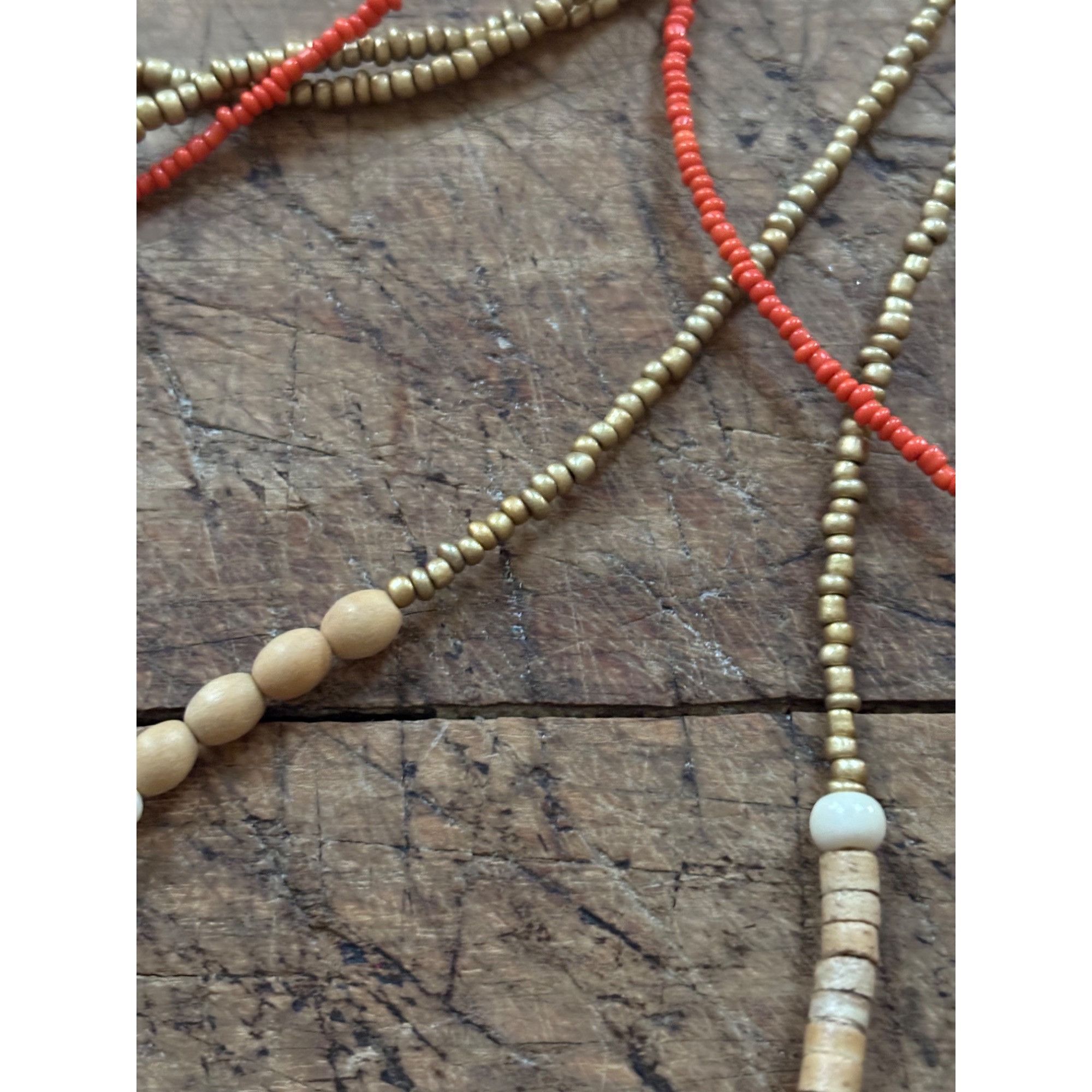 Chicos Chicos Multi-Strand Beaded Necklace With Orange Pendant Size ONE SIZE - 6 Thumbnail