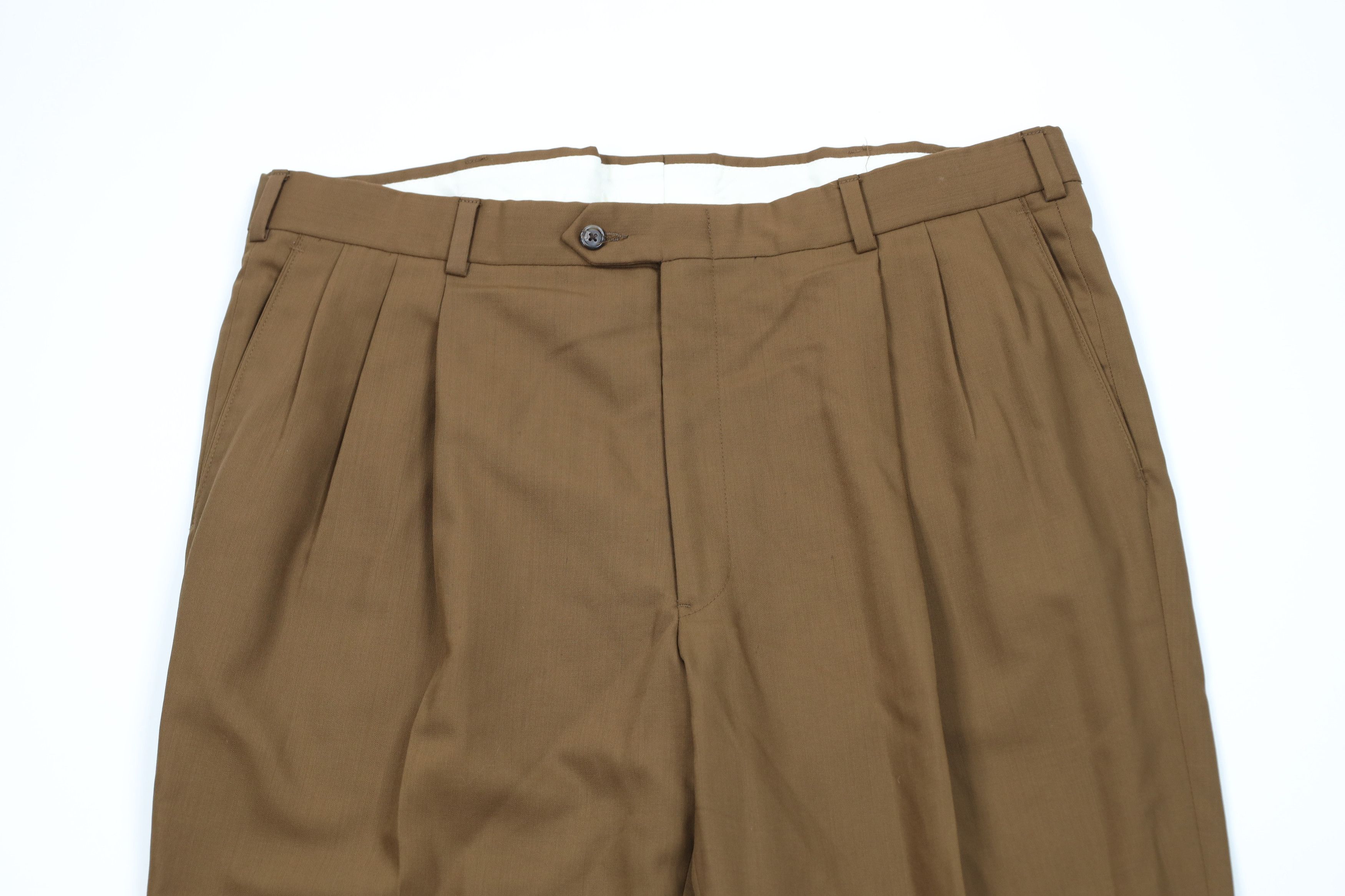 Vintage Vintage 90s Streetwear Super 100s Wool Wide Leg Chino Pants Size US 36 / EU 52 - 2 Thumbnail