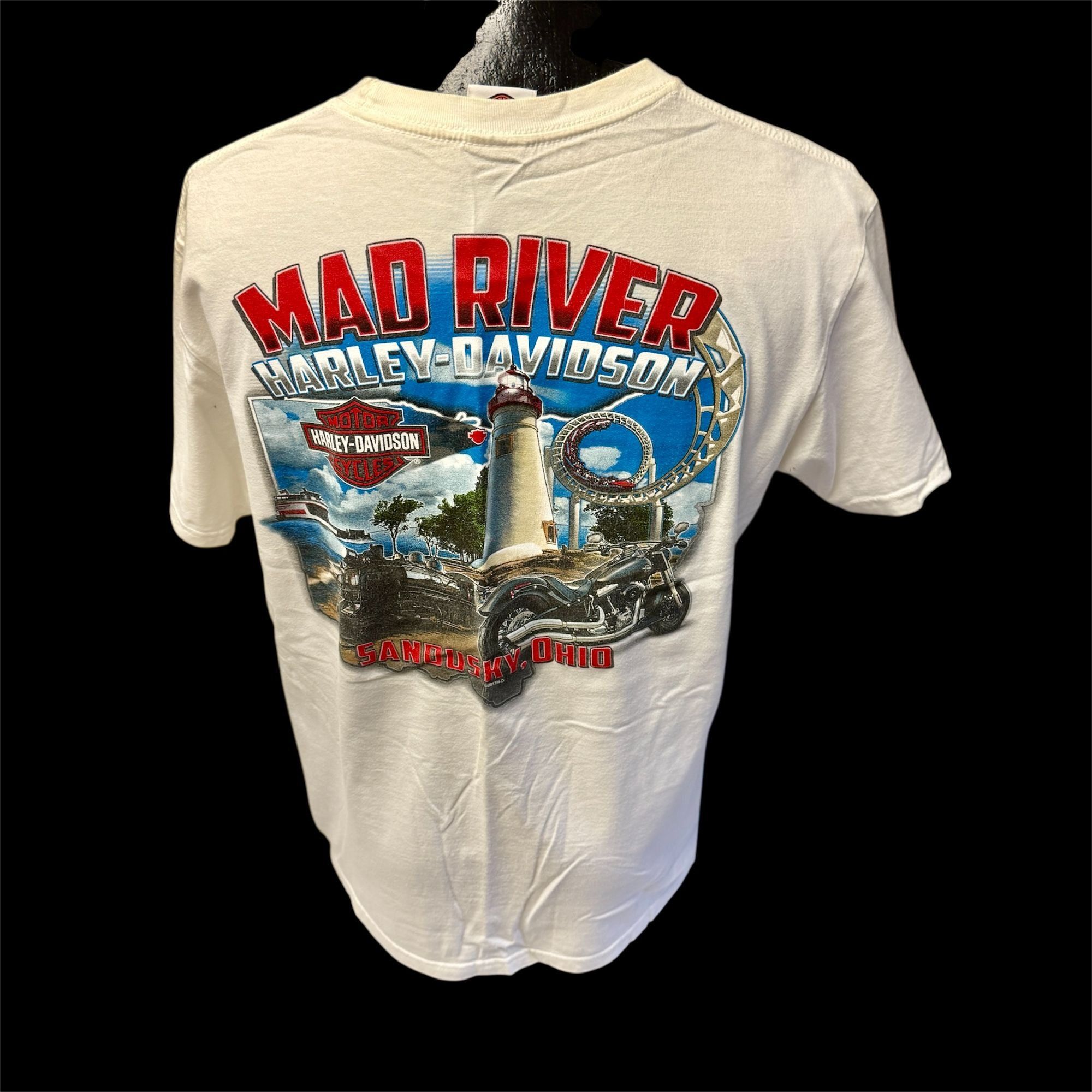 Harley Davidson MAD RIVER OHIO Motorcycle BIKER Theme Park Lighthouse Train Size US L / EU 52-54 / 3 - 2 Thumbnail