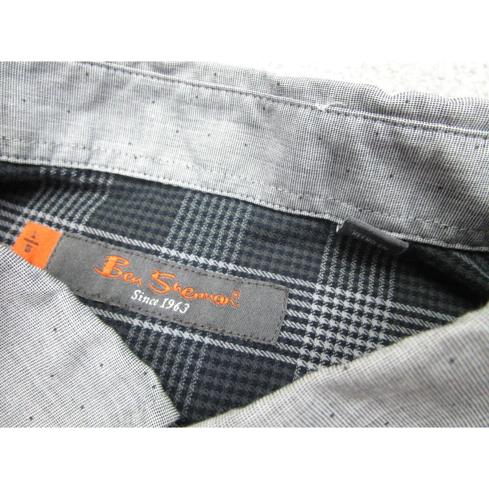 Ben Sherman Ben Sherman Shirt Mens Large Gray Button-Down Long Sleeve Cotton Casual Plaid Size US L / EU 52-54 / 3 - 4 Thumbnail