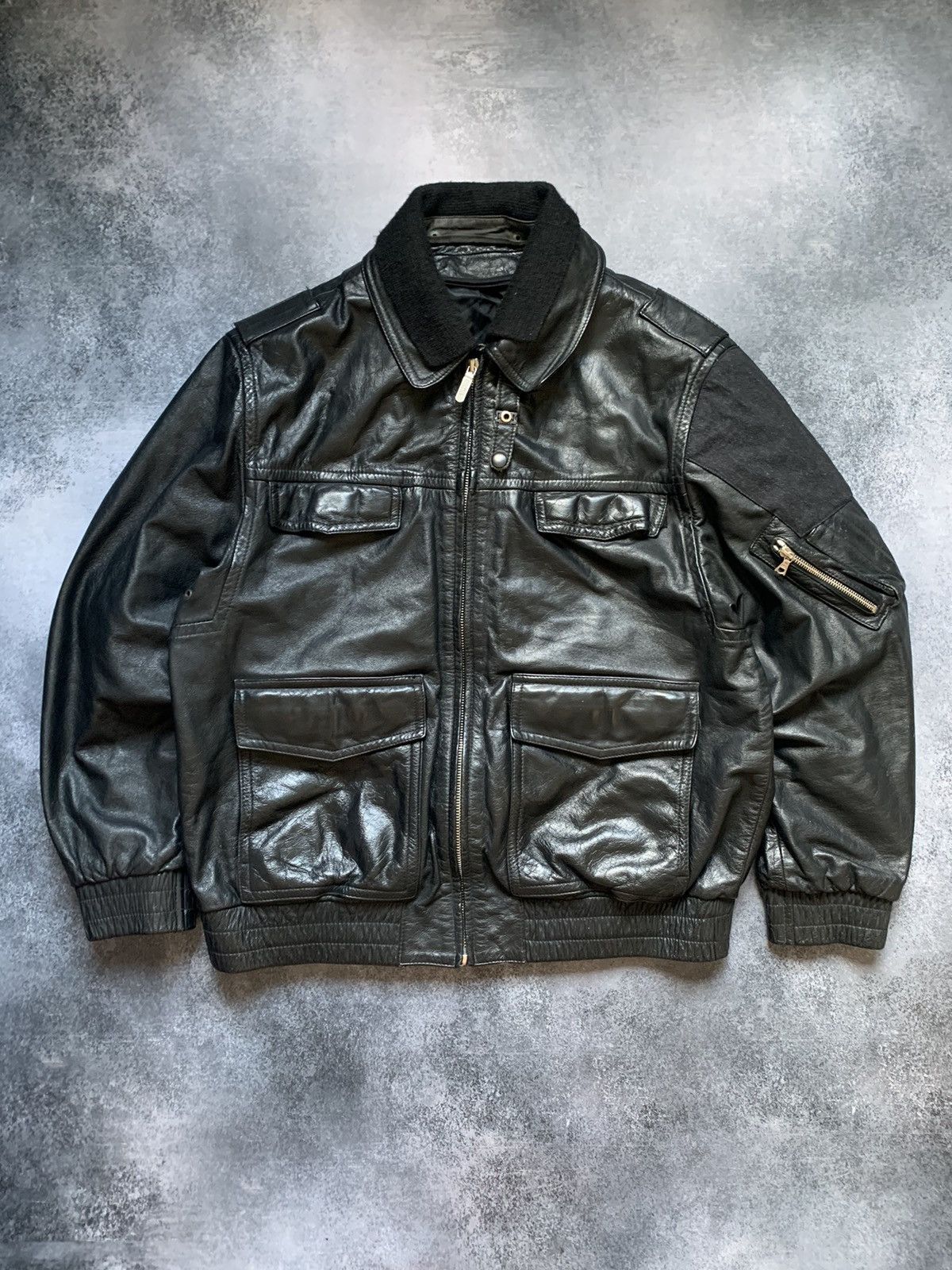 Hysteric Glamour Polizei Vintage OG German Leather Boxy Black Zip Jacket Rare Size US L / EU 52-54 / 3 - 2 Thumbnail