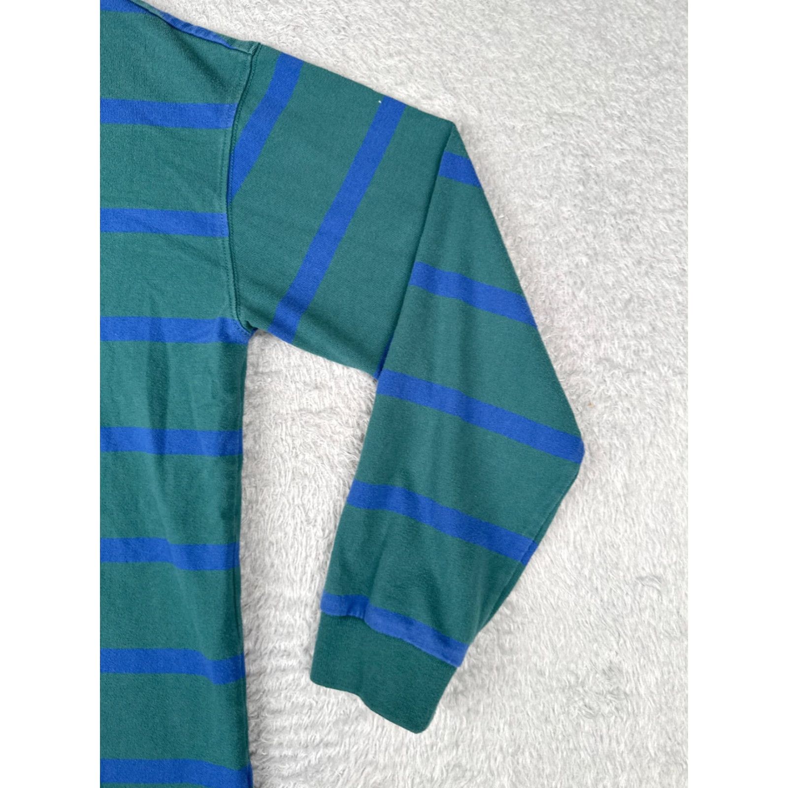 Gap VINTAGE Gap Polo Shirt Teen 18-20 Green Blue Stripe Rugby Cotton Long Sleeve 18 Mens? Size US XXL / EU 58 / 5 - 2 Thumbnail