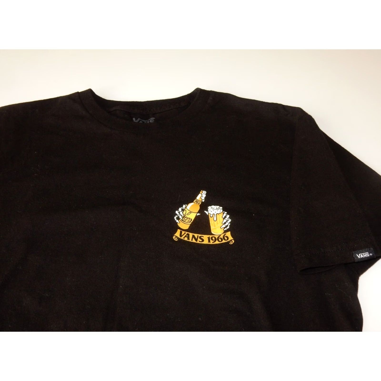 Vans VANS T Shirt Mens M Beer Skeleton Black Cotton Short Sleeve Graphic Print Shirt Mens M Black VANS Size US M / EU 48-50 / 2 - 3 Thumbnail