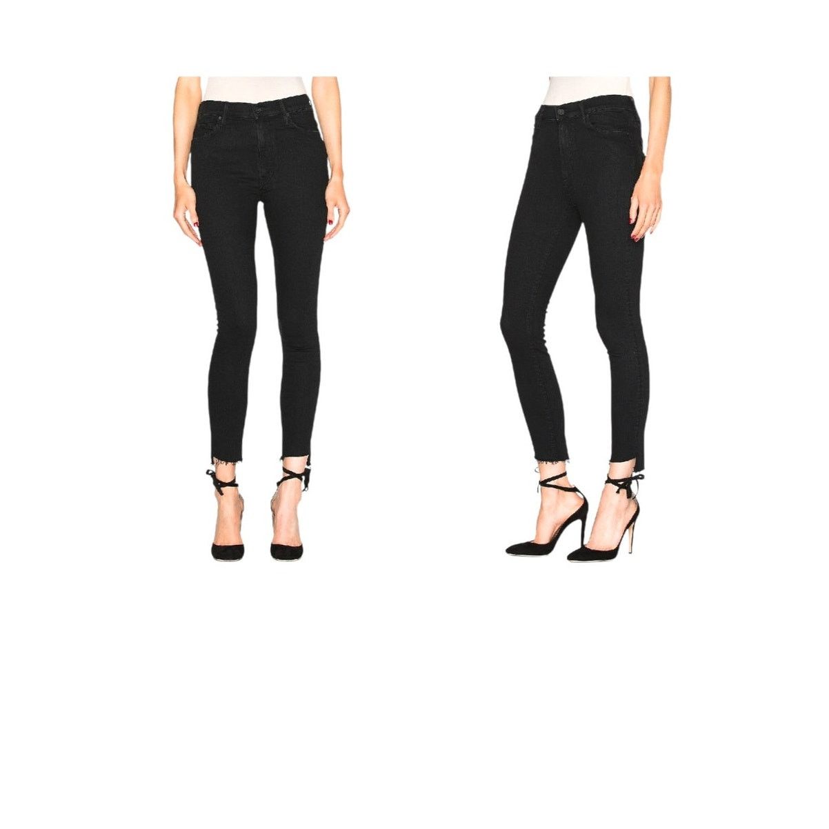 MOTHER Mother Stunner Zip Ankle Step Fray Jeans Not Guilty Black 24 Size 24" / US 00 / IT 34 - 7 Thumbnail