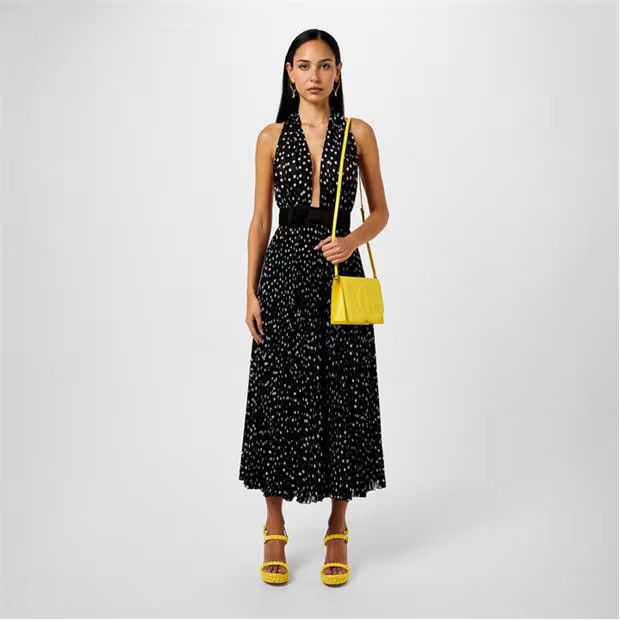 Dolce & Gabbana o1g2r1mq1024 Polka Dot Plunge Dresses in Black & White Size M / US 6-8 / IT 42-44 - 5 Thumbnail