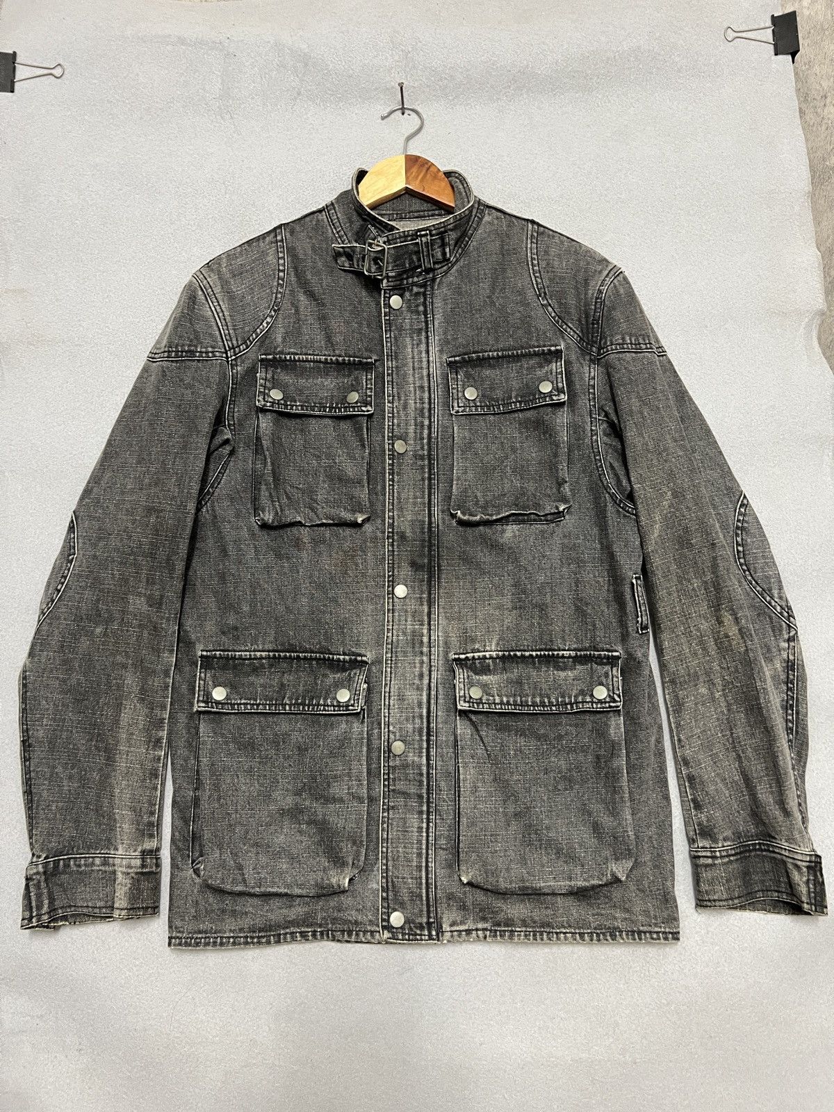 Japanese Brand 632.Vintage NYLAUS faded black denim Jacket Size US M / EU 48-50 / 2 - 1 Thumbnail