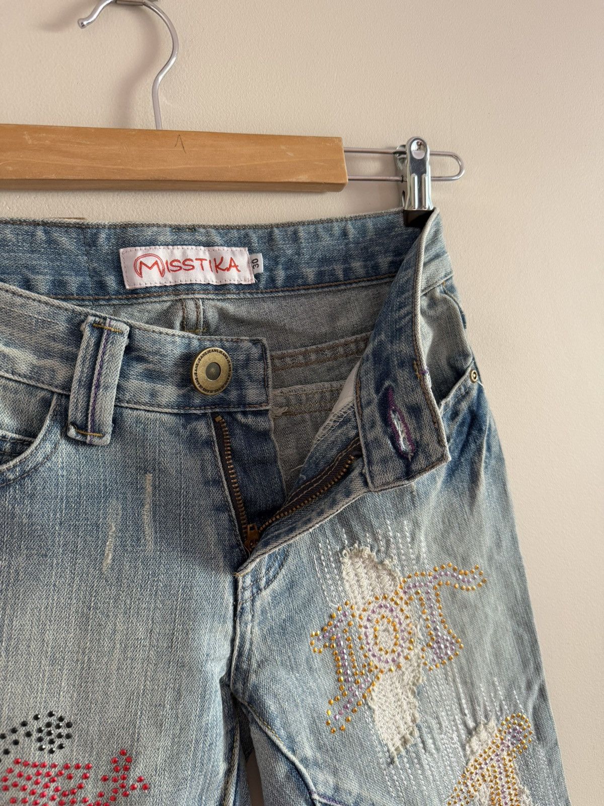Vintage Y2K Embellished Flared Jeans Size 23" - 5 Thumbnail