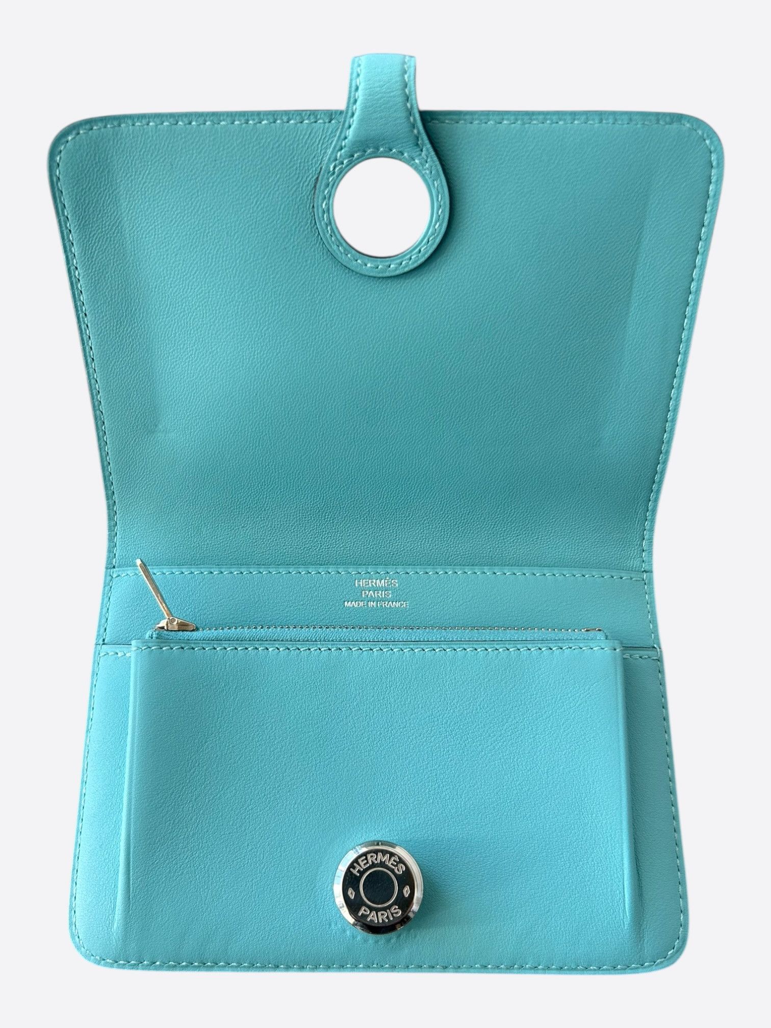 Hermes Hermes Blue Swift & Palladium Hardware Compact Dogon Wallet Size ONE SIZE - 2 Thumbnail