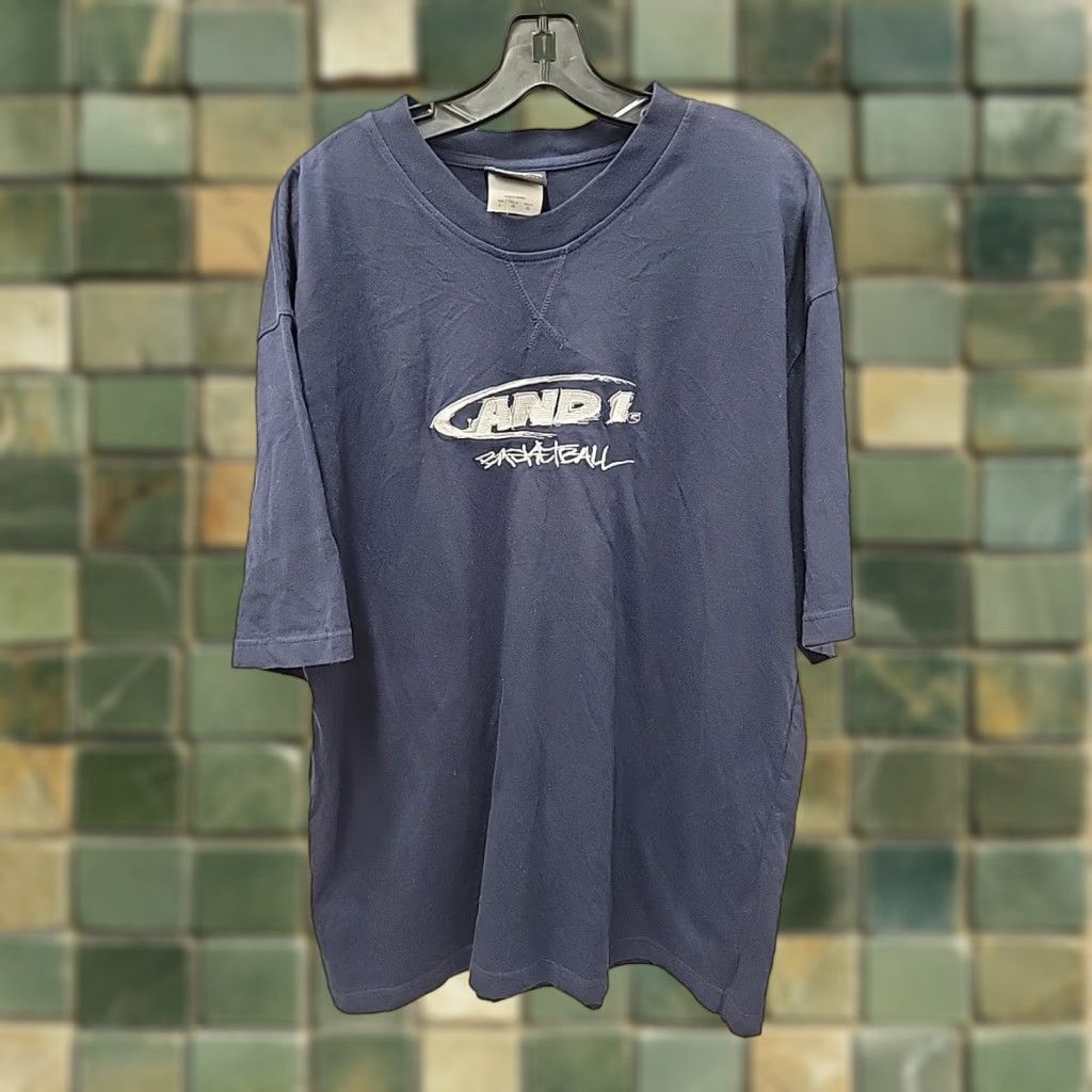 Vintage VINTAGE AND1 T Shirt Mens L Blue Graphic Print Crew Neck Short Sleeve Indoor Basketball All Seasons Chest 23 Length 31.5 NWT Size US L / EU 52-54 / 3 - 1 Thumbnail