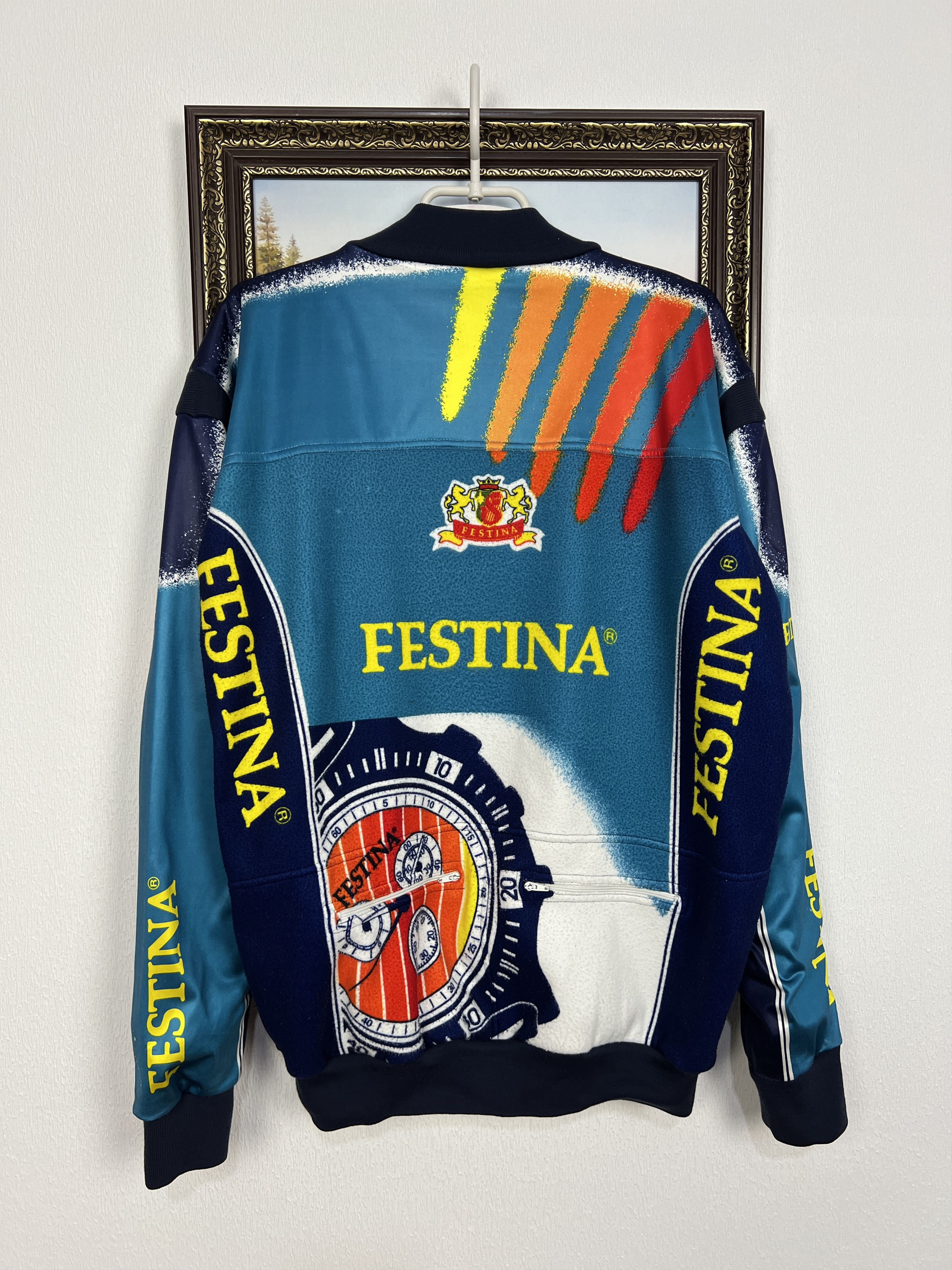 Vintage Festina Sibille Bike Jacket Cycling Long Sleeve Jersey Size US XL / EU 56 / 4 - 8 Thumbnail