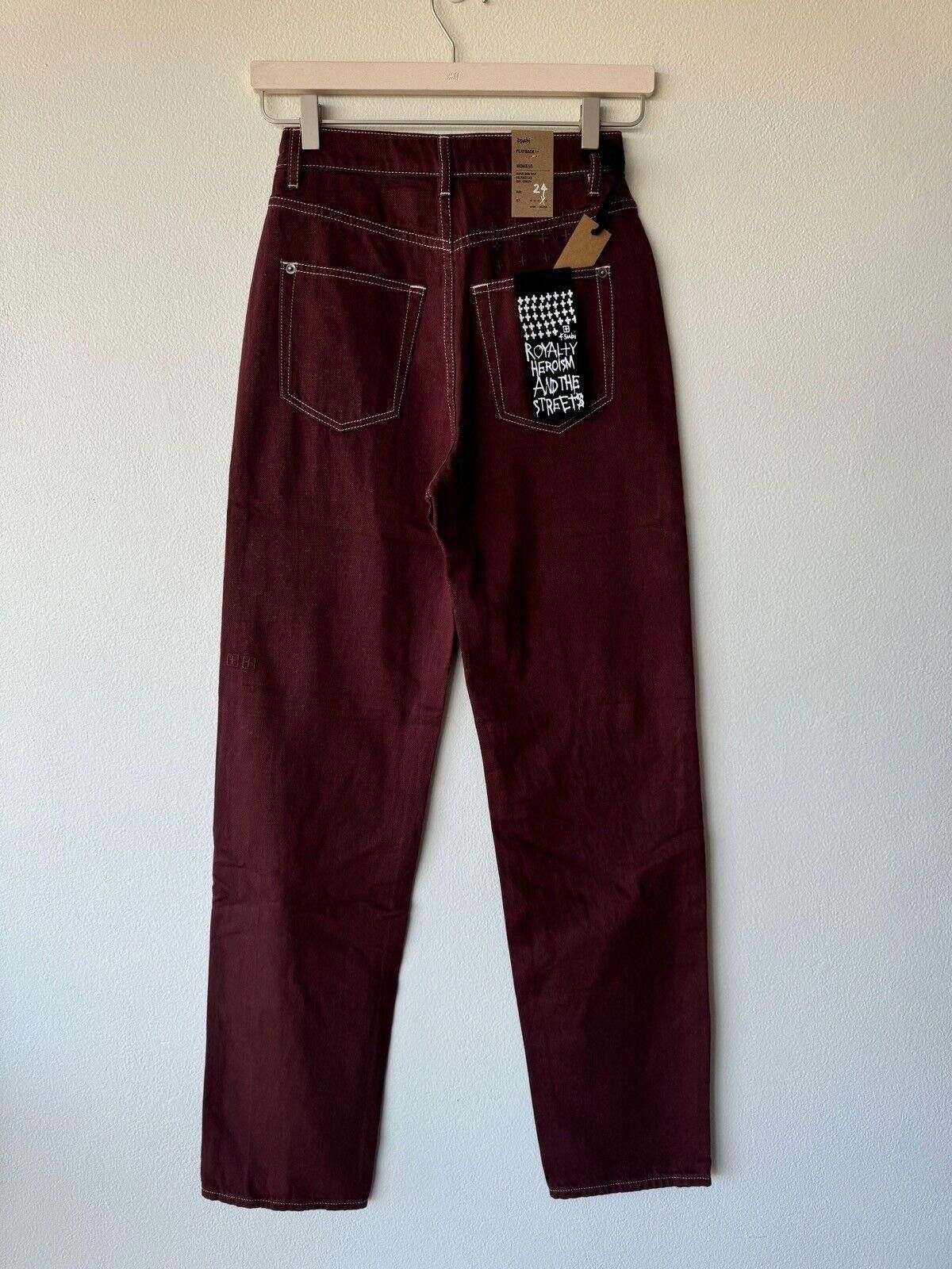 Ksubi new Ksubi womens denim jean playback burgundy red xs 24 6 Size 24" / US 00 / IT 34 - 4 Thumbnail