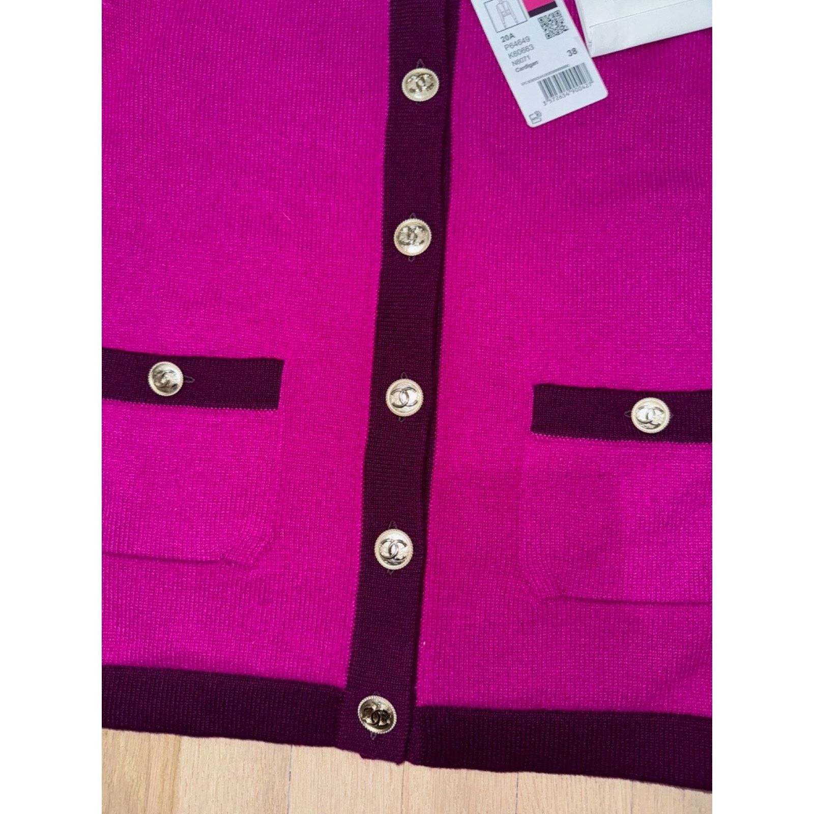 Chanel Chanel 20A Purple Pink Cashmere Gold CC Logo Long Sleeve Size XS / US 0-2 / IT 36-38 - 7 Thumbnail