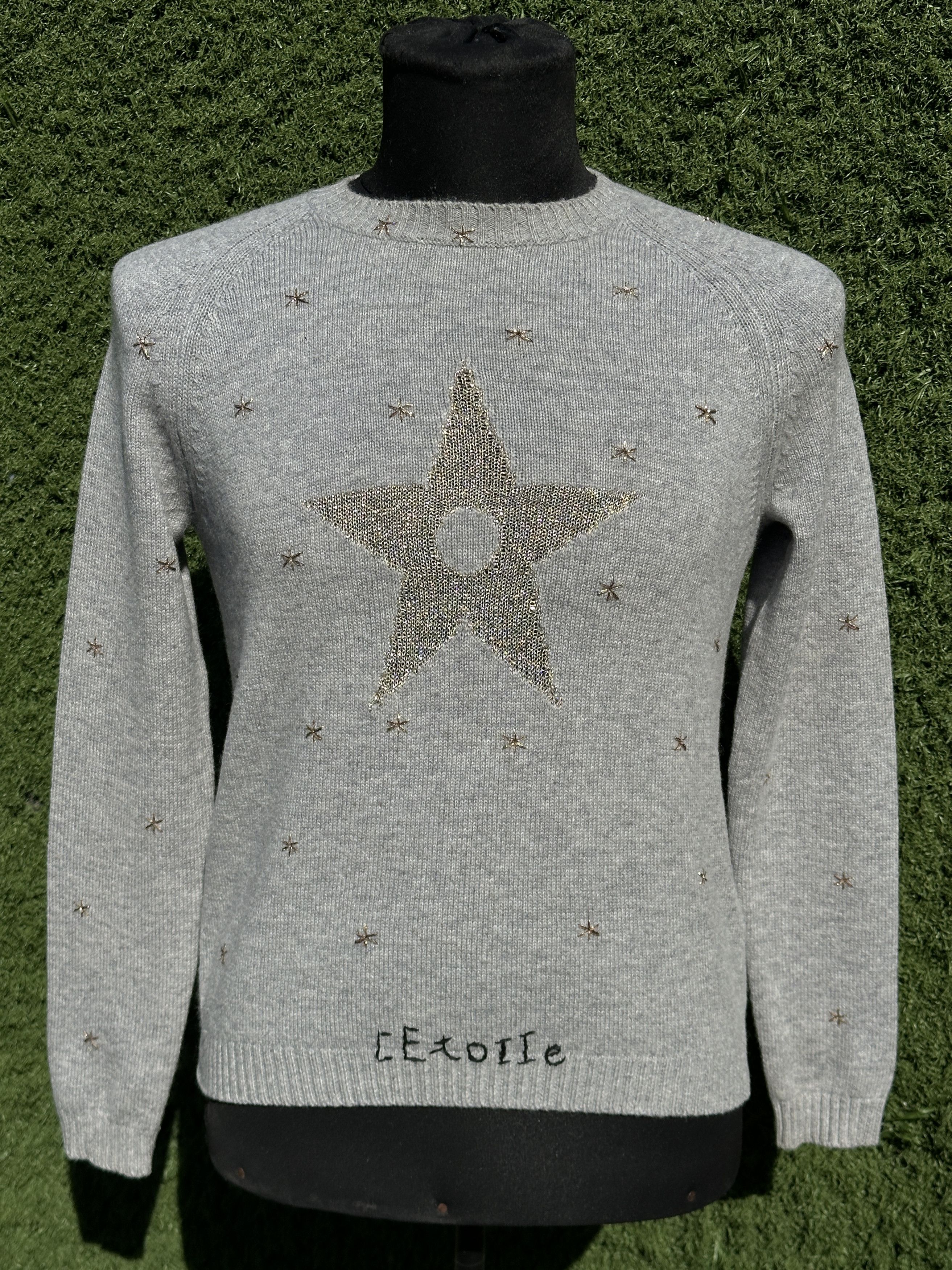 Dior Christian Dior Gray Cashmere L'Étoile Star Embroid Size 36 Size XS / US 0-2 / IT 36-38 - 1 Thumbnail