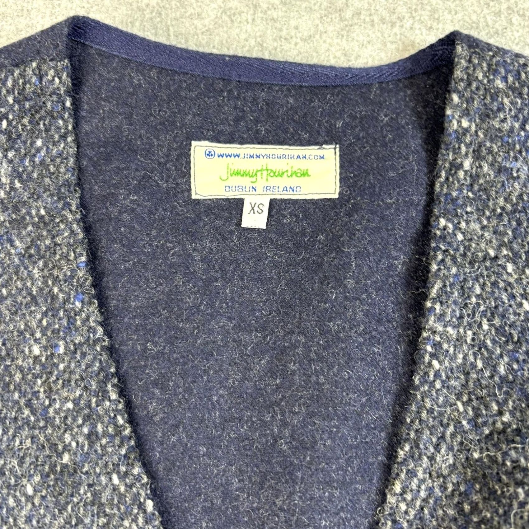 Vintage VINTAGE? No. Final: Jimmy Hourihan Vest Wool Tweed Ireland Donegal Navy Blue XS Mens Wool Vest with Pockets Front Button Closure Size US XS / EU 42 / 0 - 3 Thumbnail