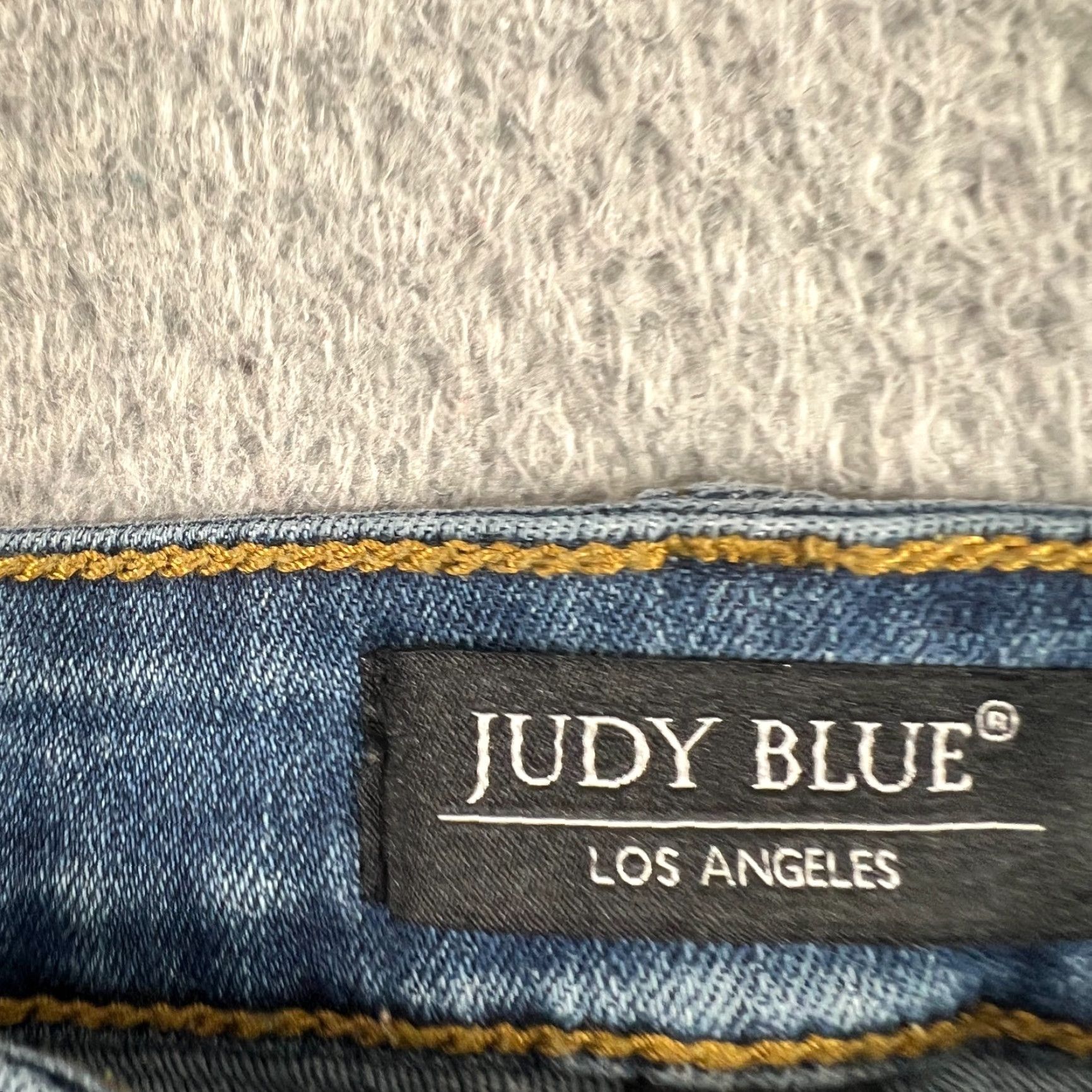 Vintage Judy Blue Relaxed Fit Jeans Mid Rise 28 Blue Denim Cotton Blend 5-Pocket Distressed Whiskering Logo Button Zipper Womens Jeans JB8271DK Size 28" / US 6 / IT 42 - 5 Thumbnail