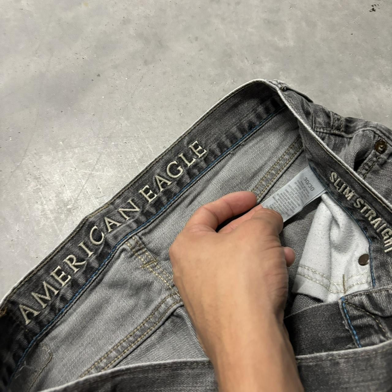 Japanese Brand × Vintage Crazy Vintage Y2K/2000s Grunge Faded Black Denim Jeans! Size US 30 / EU 46 - 8 Thumbnail