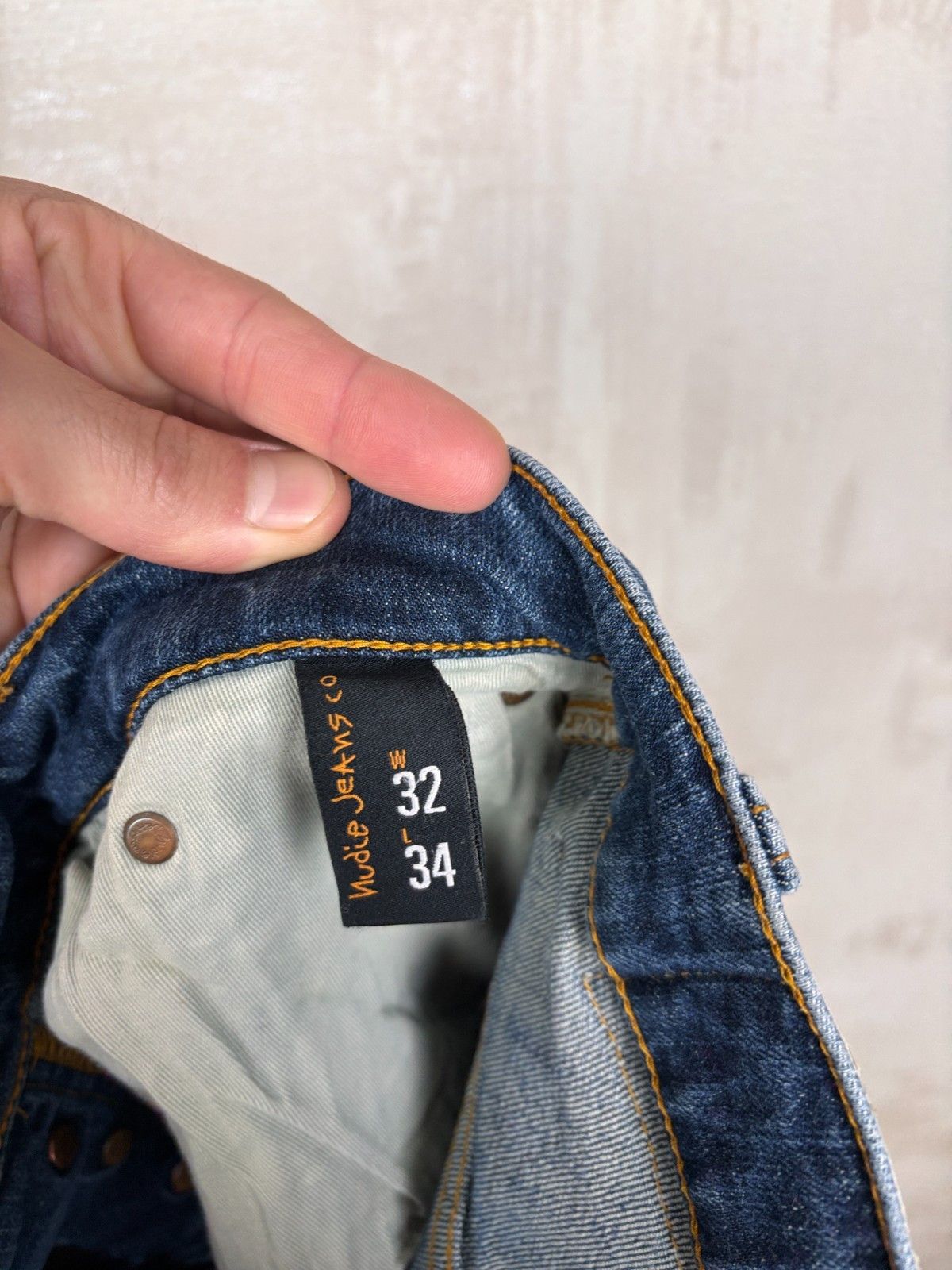 Nudie Jeans Nudie Jeans Co Grim Tim Dark Blue Orange W 32 L 34 Size US 32 / EU 48 - 20 Thumbnail