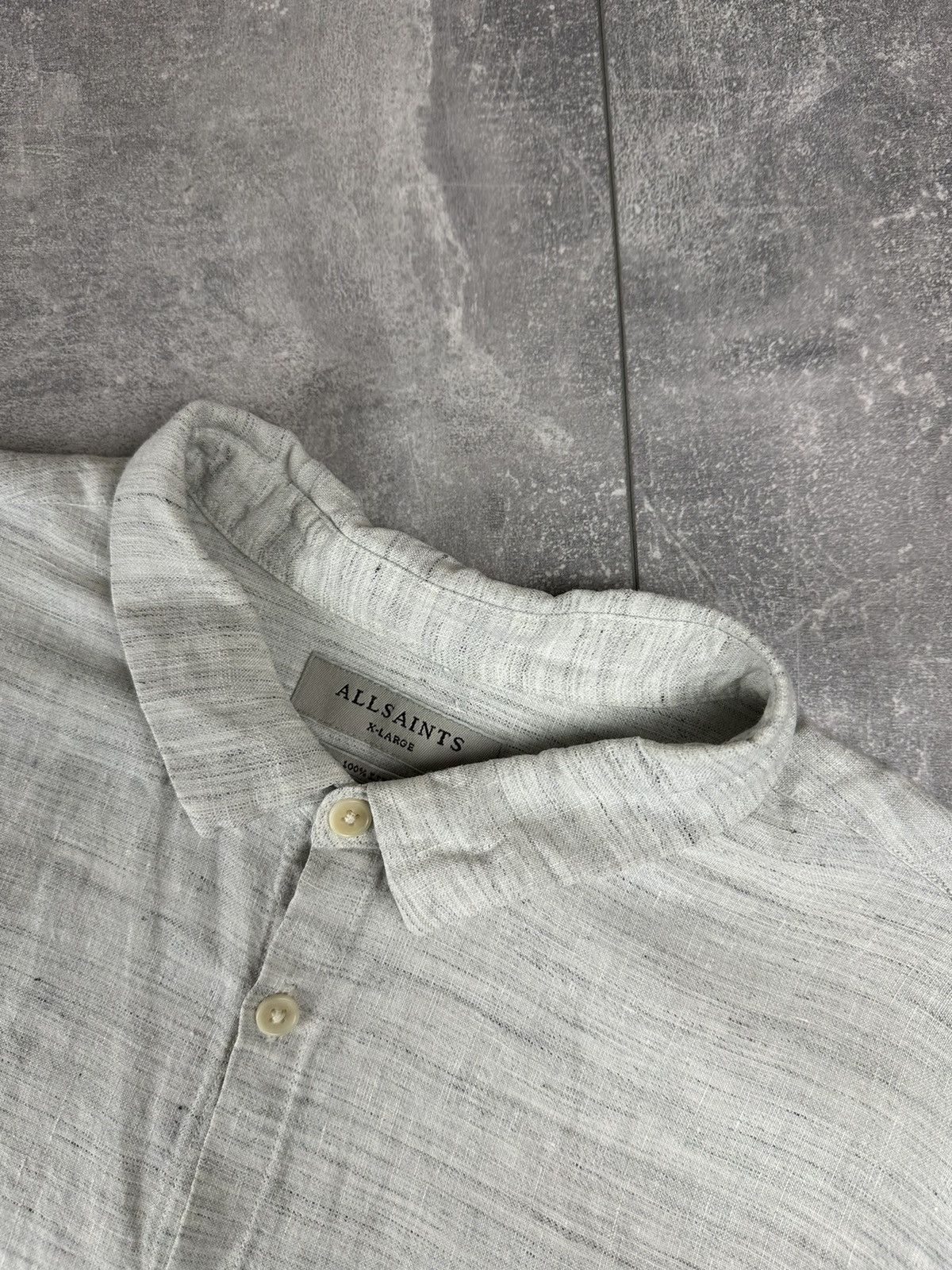 Allsaints Allsaints Oheka Linen Shirt Button Up Size US XL / EU 56 / 4 - 5 Thumbnail