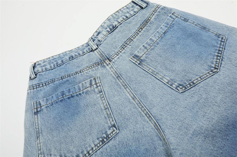 Jean Men's loose washed spray-painted distressed denim shorts Size US 32 / EU 48 - 5 Thumbnail