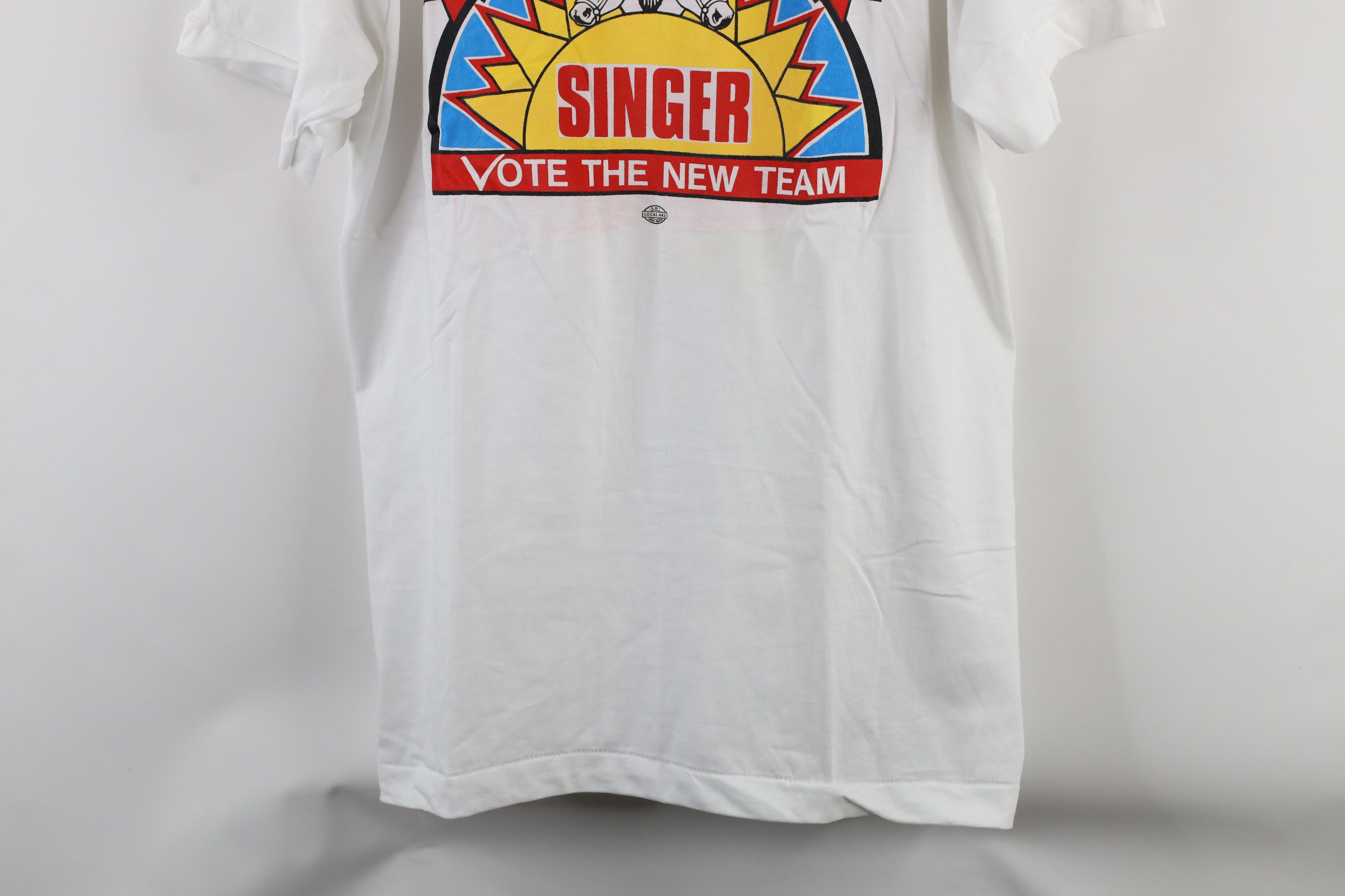 Vintage NOS Vintage 80s Union Leader Les Singer T-Shirt White USA Size US XL / EU 56 / 4 - 3 Thumbnail