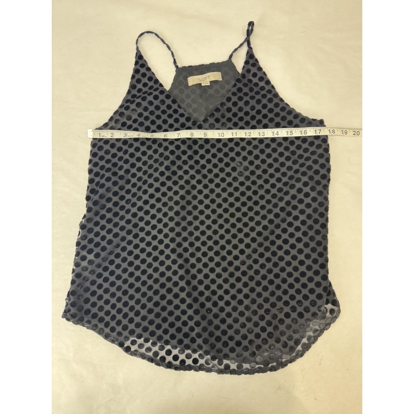 Ann Taylor Ann Taylor Loft Velvet Polka Dot Top Sheer Lined Tank XS Size XS / US 0-2 / IT 36-38 - 5 Thumbnail