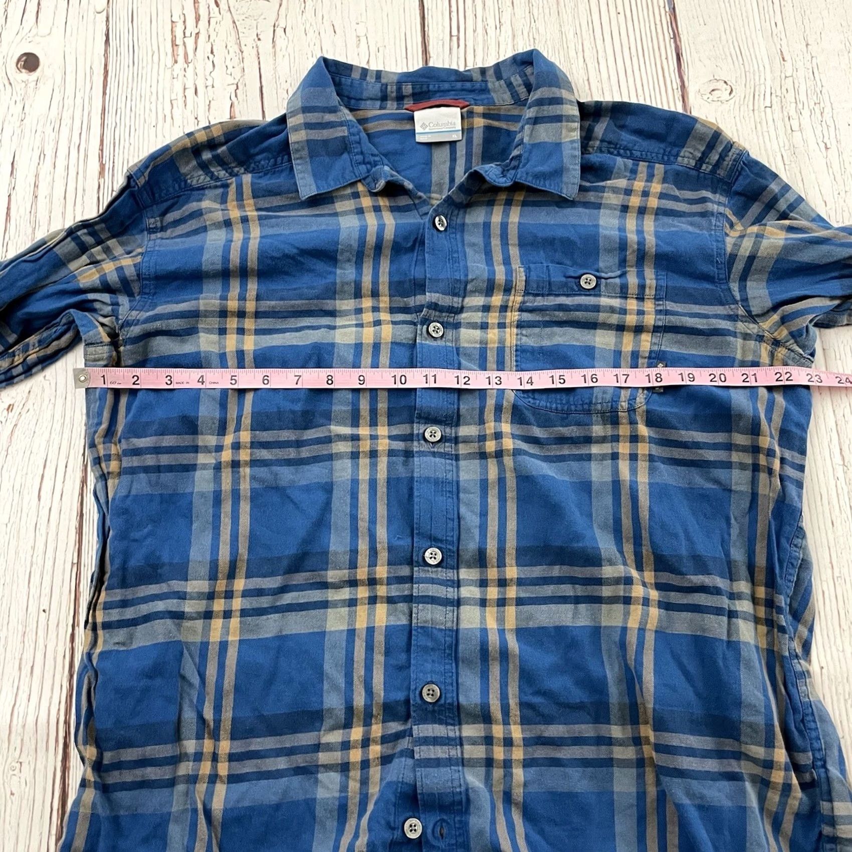 Vintage Columbia Plaid Flannel Long Sleeve Button Front Shirt XL Men's Blue Size US XL / EU 56 / 4 - 4 Thumbnail